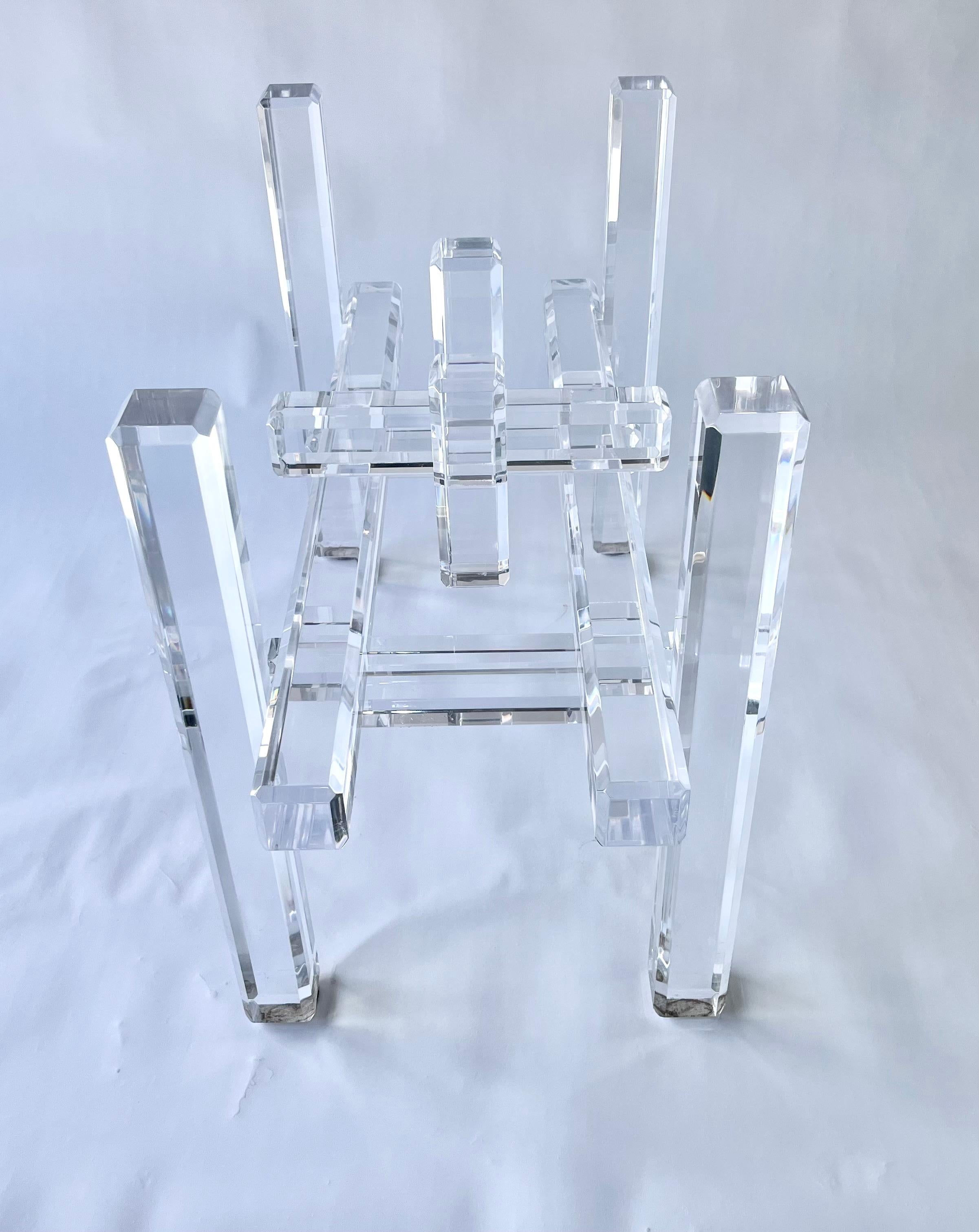 Mid-Century Modern Lucite Table Base Desk or Dining Table For Sale