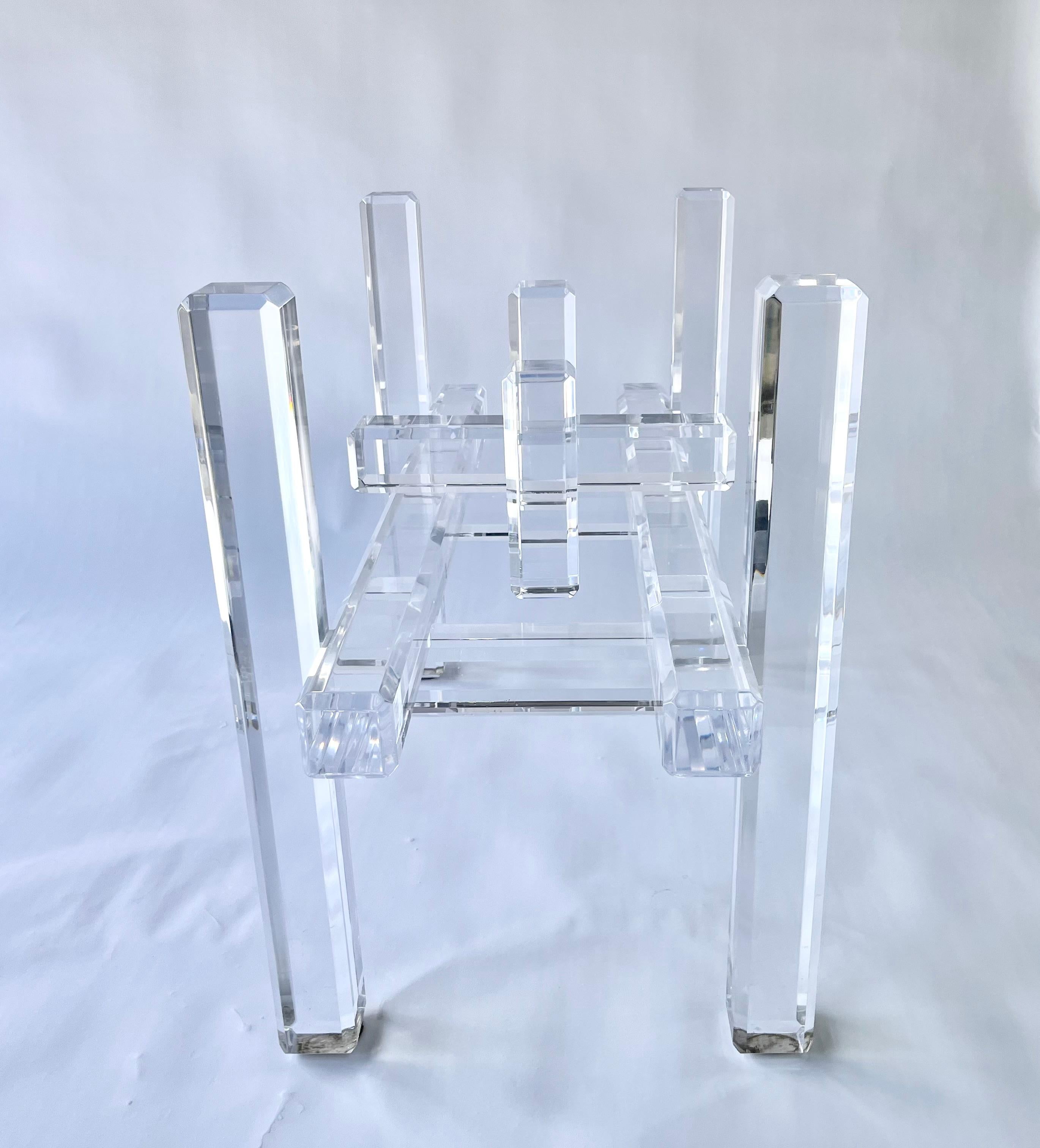 Lucite Table Base Desk or Dining Table For Sale 1