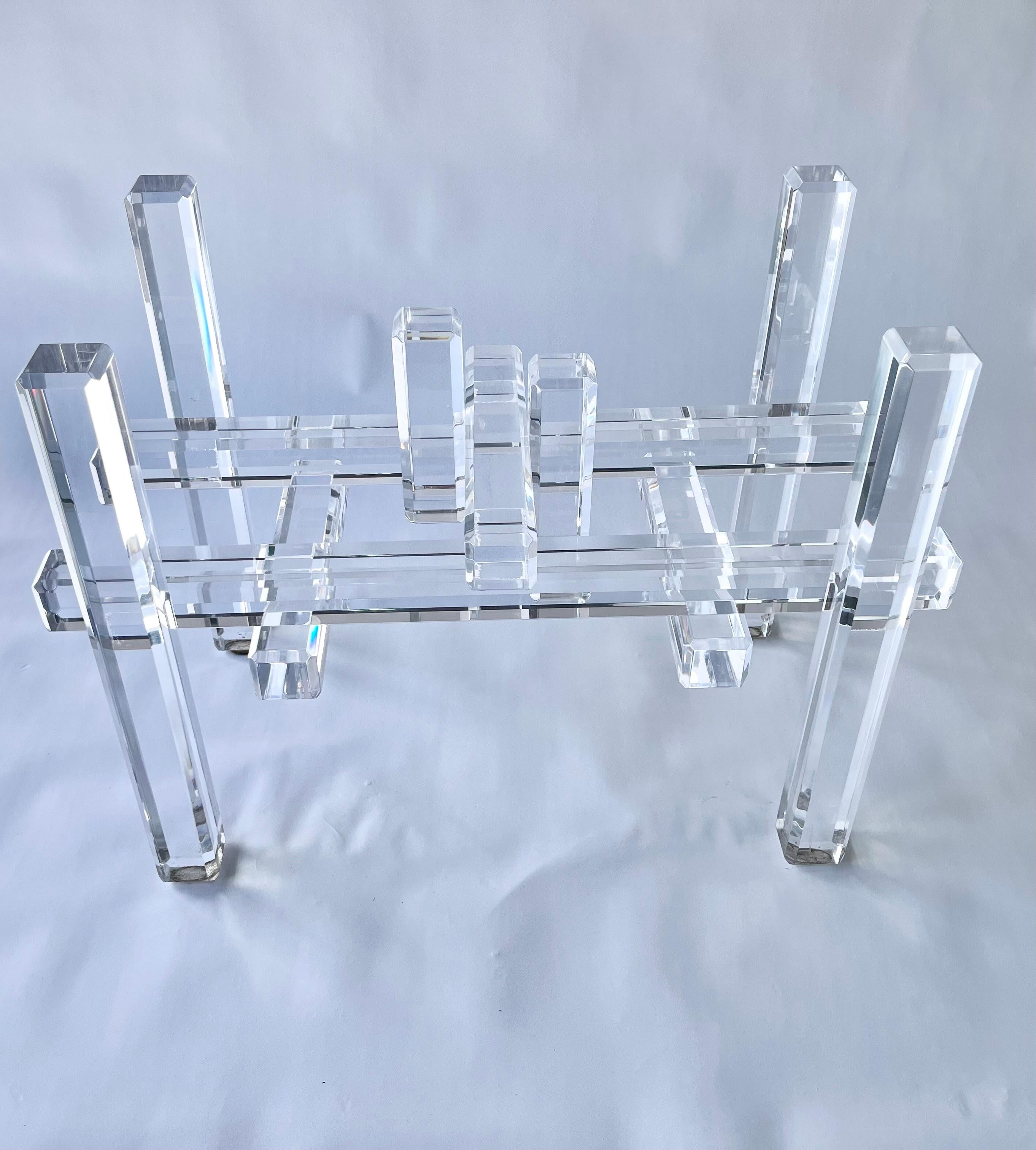 Lucite Table Base Desk or Dining Table For Sale 2