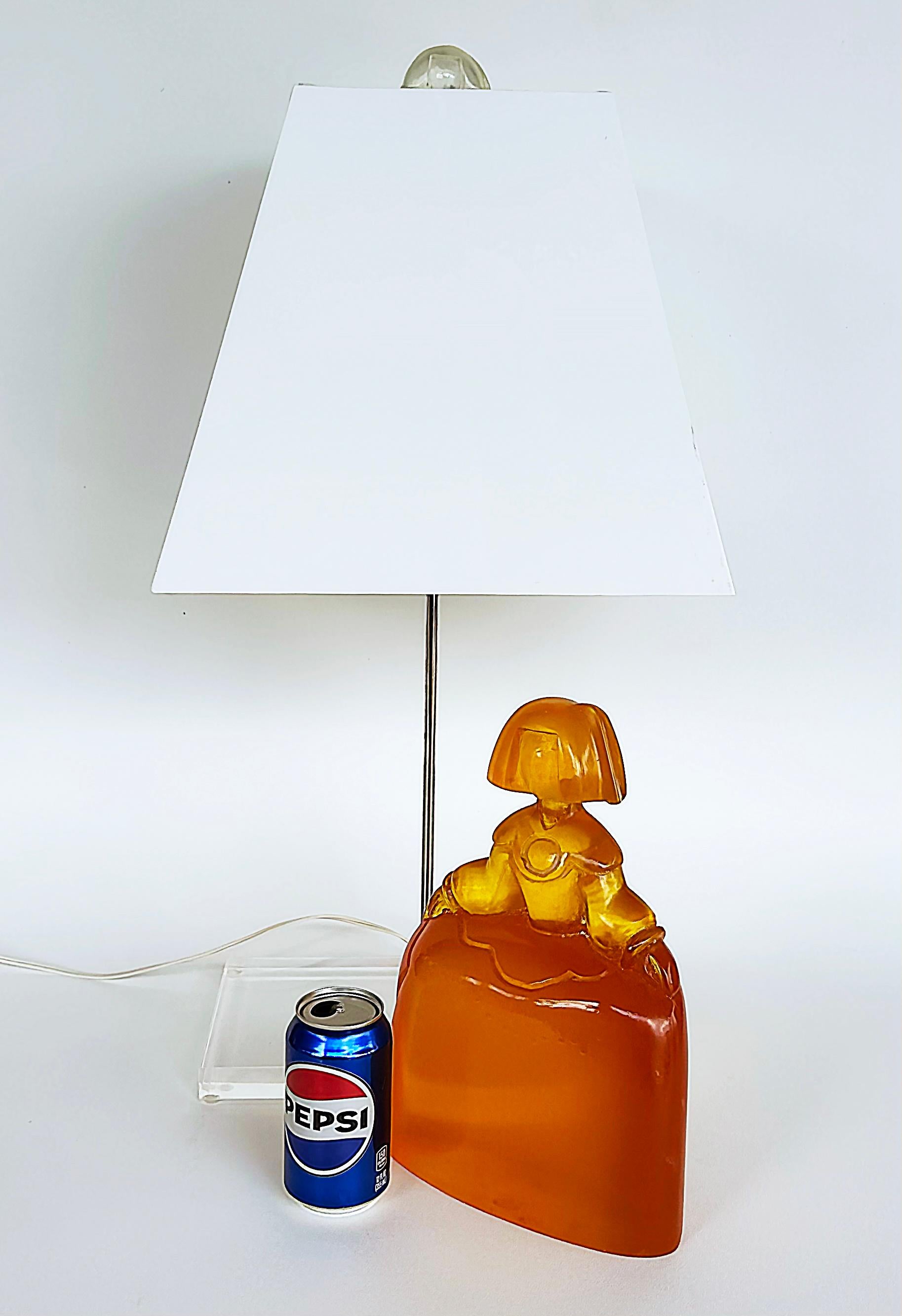 Lucite Table Lamp After the Velazquez Painting of 