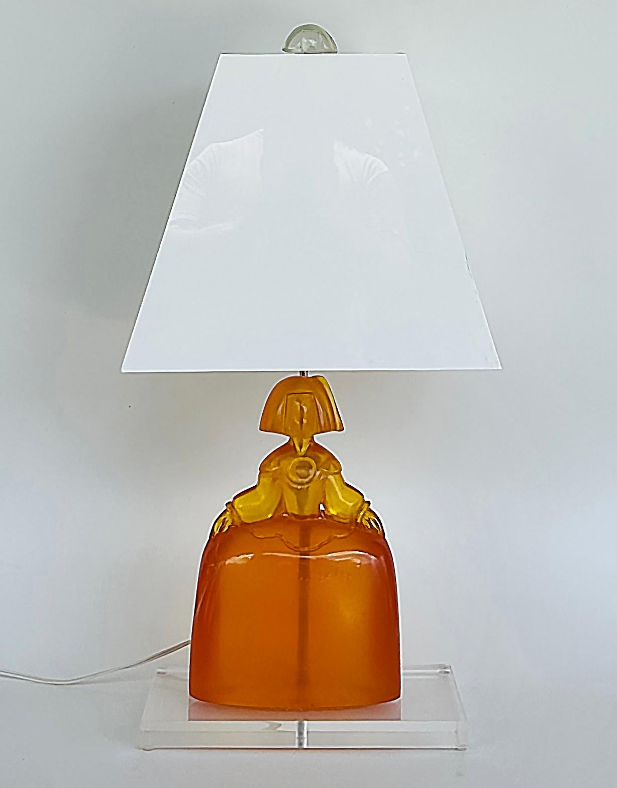 American Lucite Table Lamp After the Velázquez  Painting 