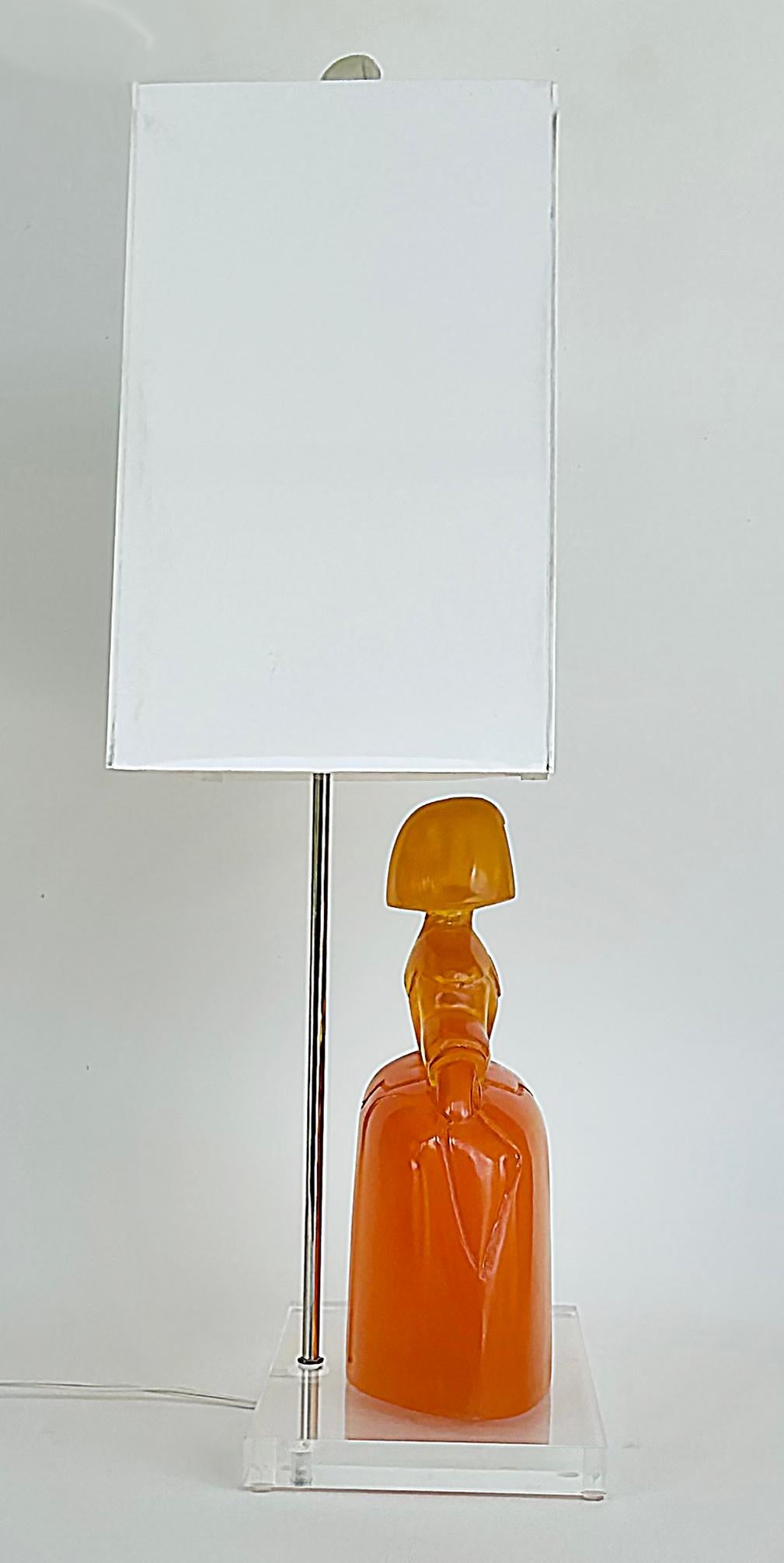 Contemporary Lucite Table Lamp After the Velázquez  Painting 
