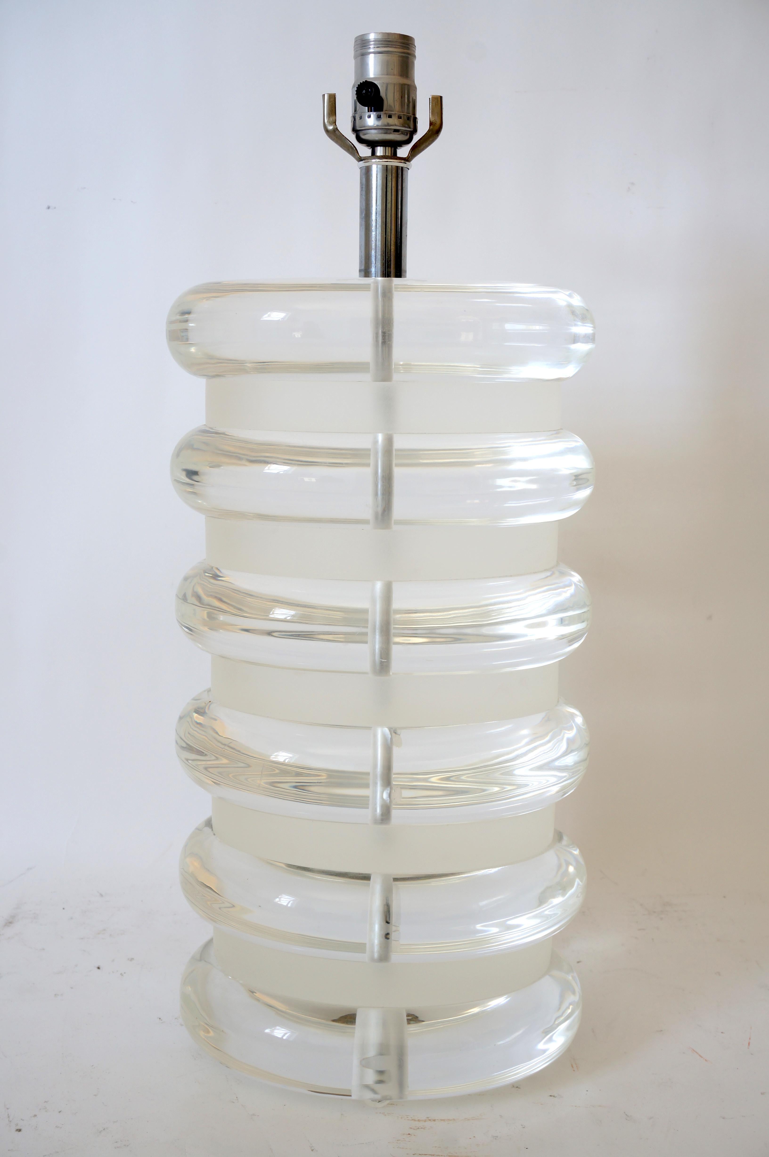 Mid-Century Modern Lucite Table Lamp by Bauer