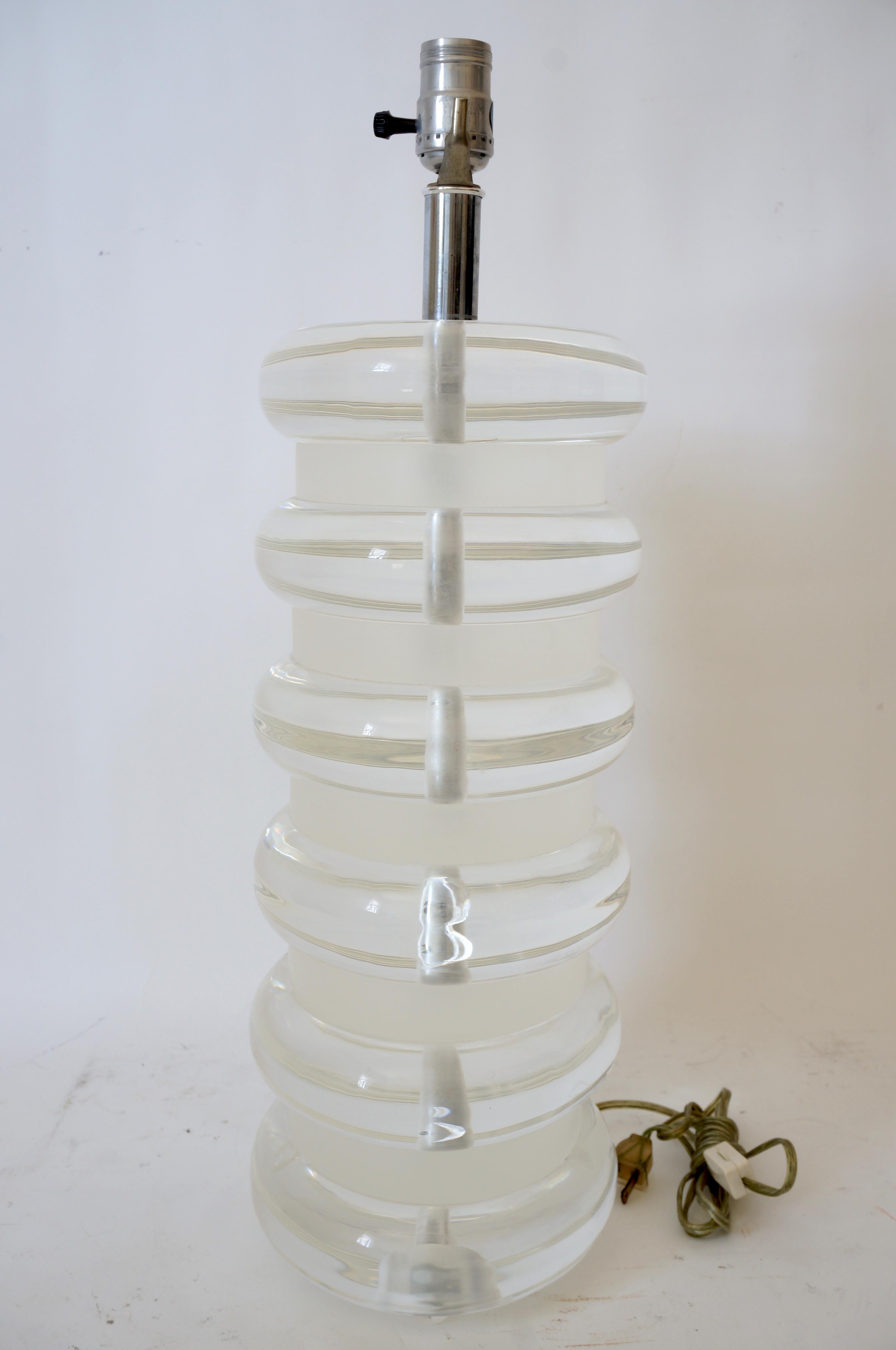 American Lucite Table Lamp by Bauer