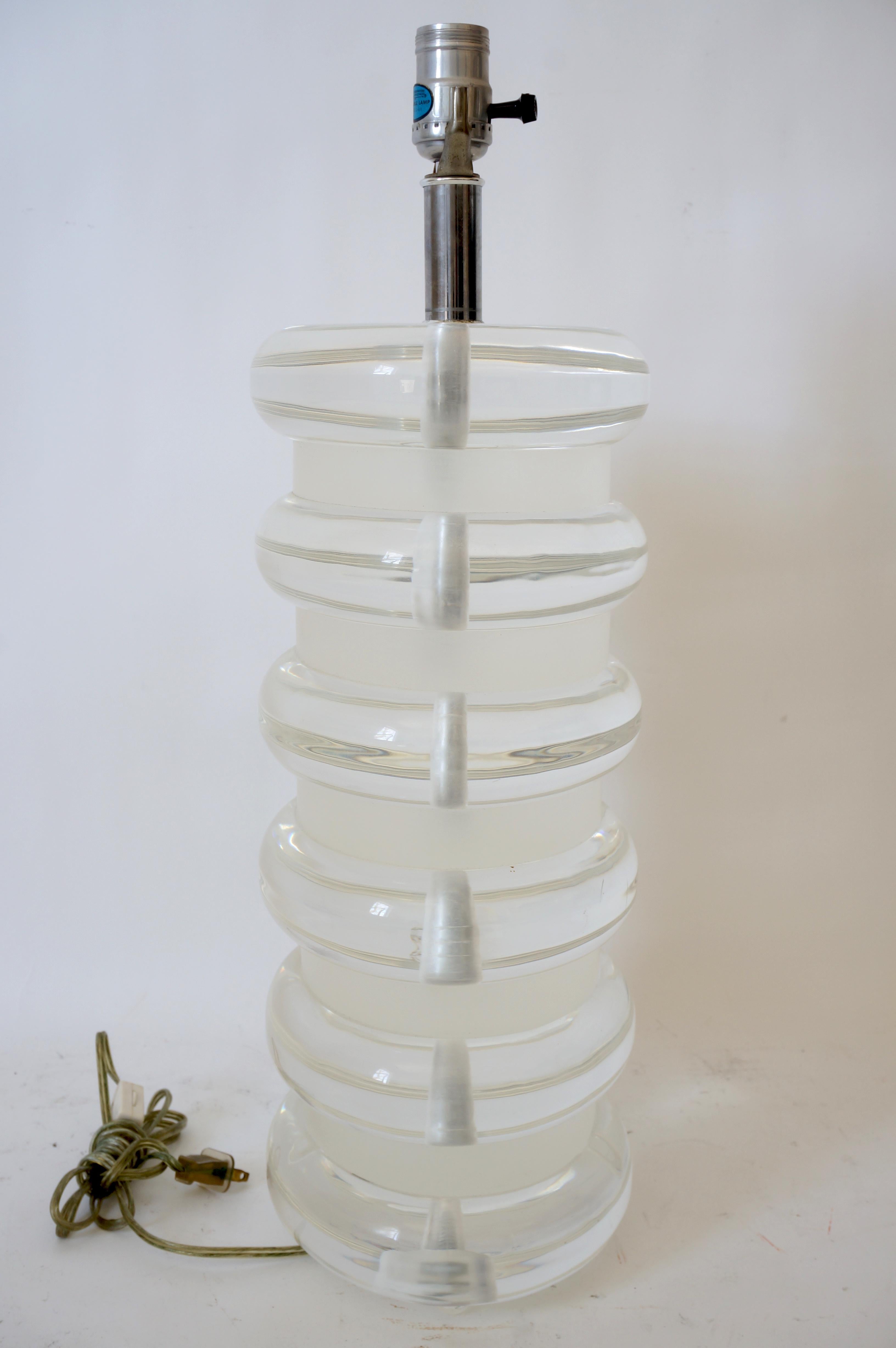 20th Century Lucite Table Lamp by Bauer