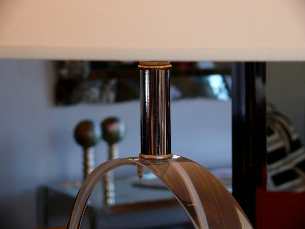Lucite Table Lamp in the Manner of Karl Springer 1