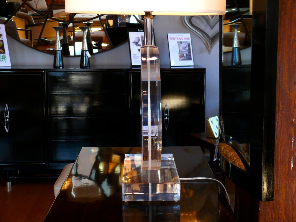 Lucite Table Lamp in the Manner of Karl Springer 2