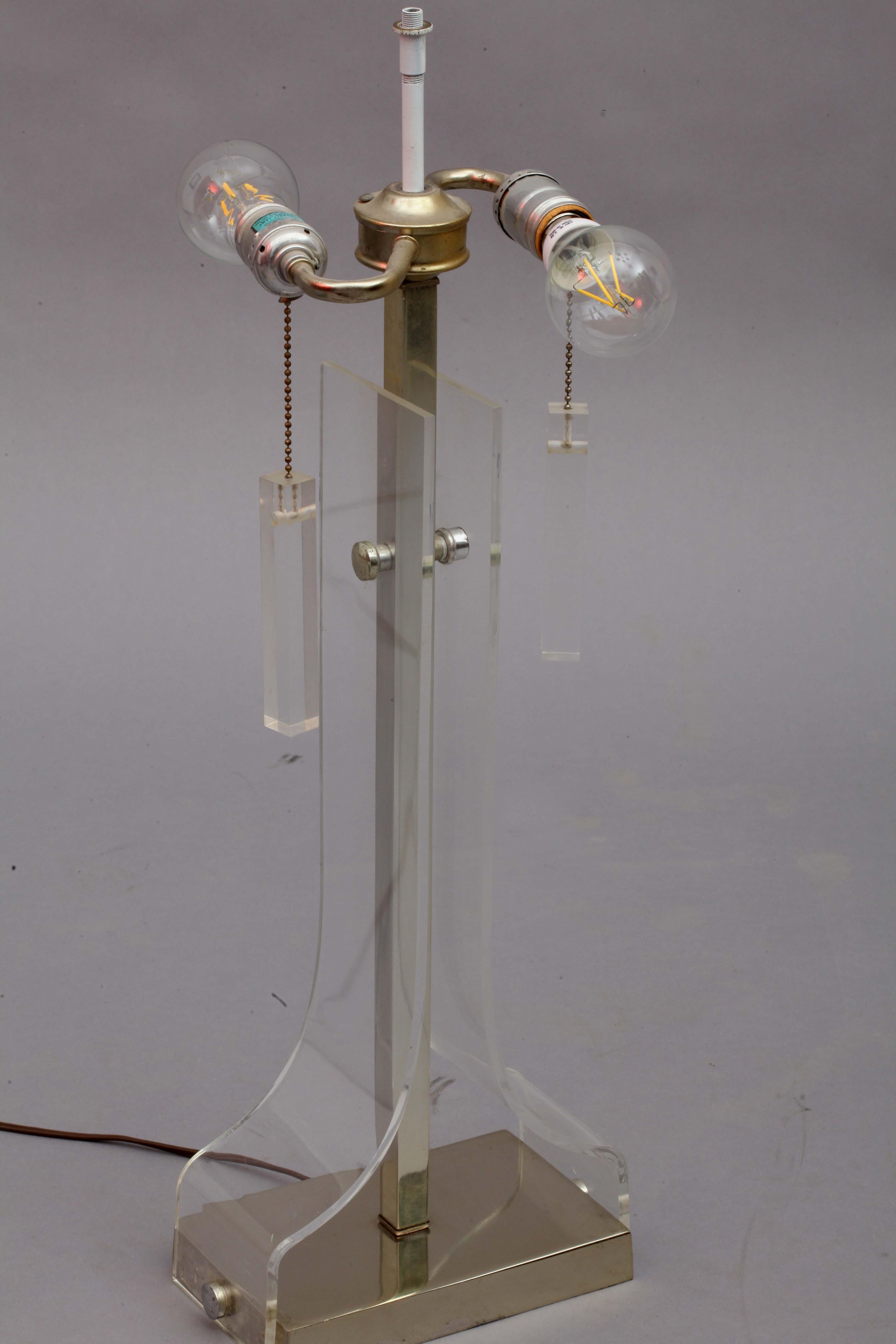 Italian Lucite Table Lamp, Italy, 1970 For Sale