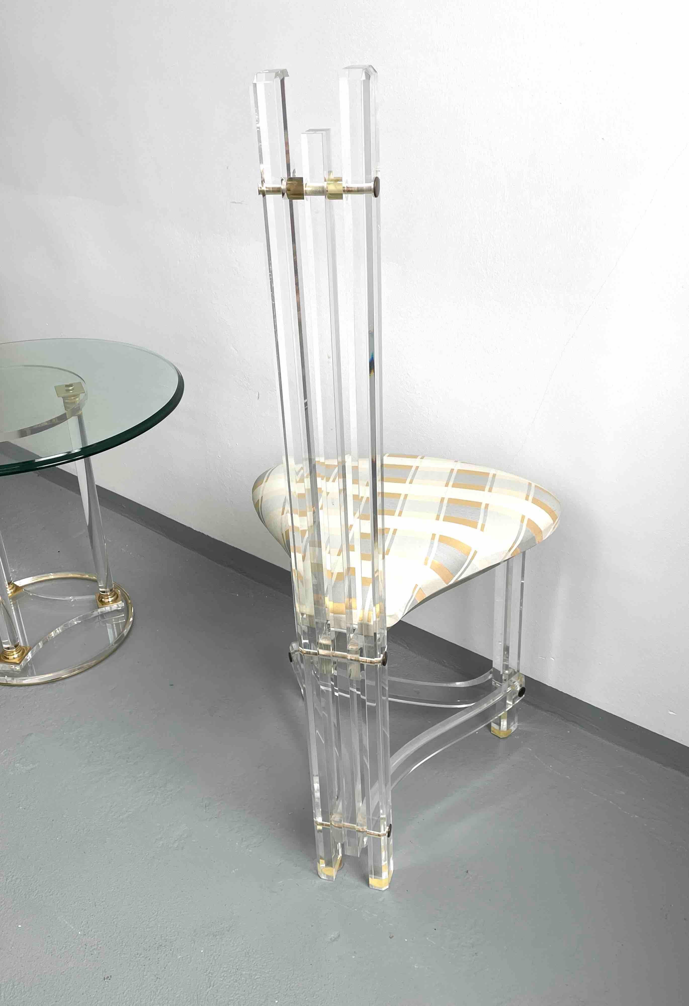 Lucite Telephone Table and Chair Hallway Waiting Area Set, Germany 1980s For Sale 4