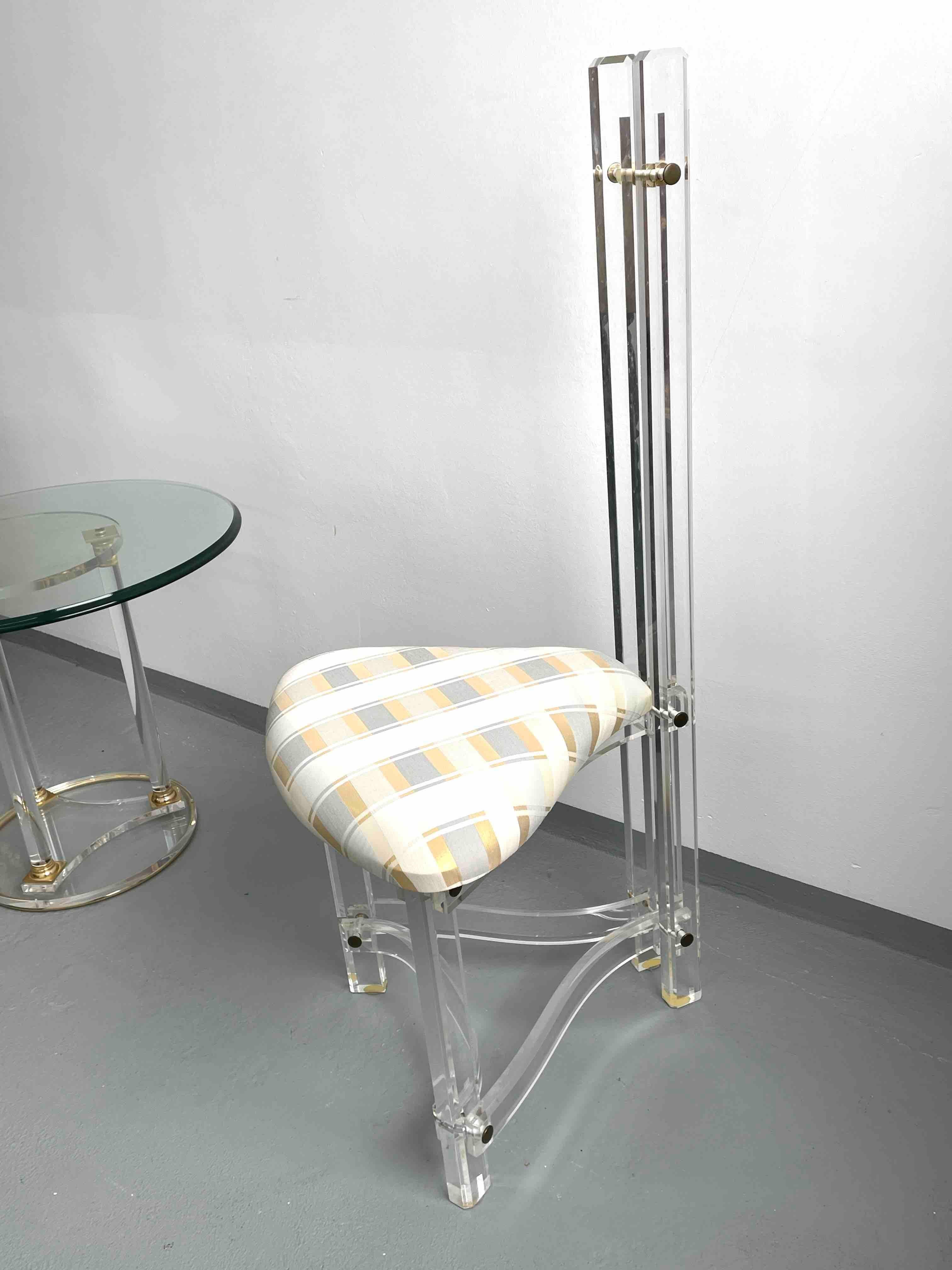 Lucite Telephone Table and Chair Hallway Waiting Area Set, Germany 1980s For Sale 3
