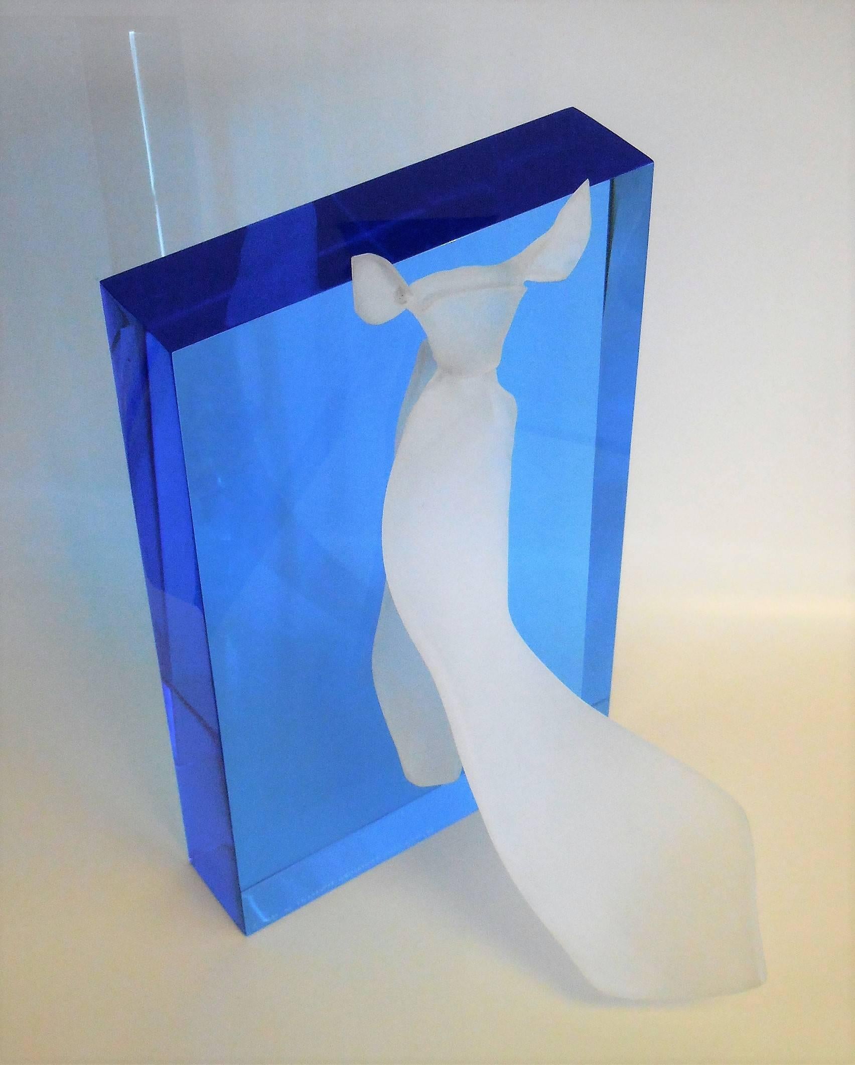 French Lucite Tie Sculpture by Claude Guyon, 1983