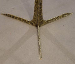 Lucite Top, Hammered Brass Base Coffee Table, Portugal, Contemporary