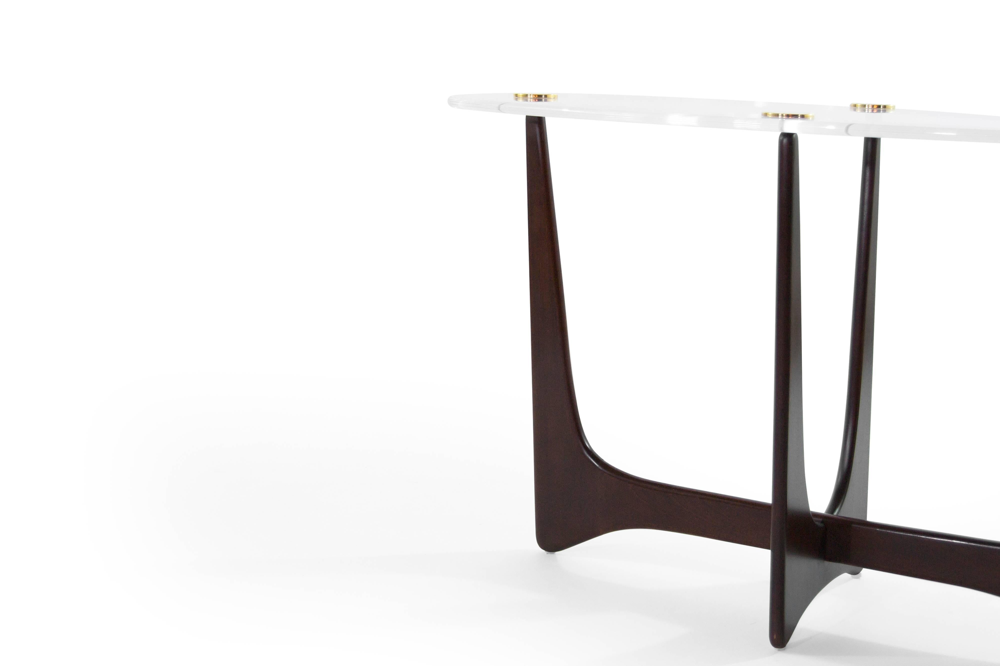 Lucite Top Opalo Console Table 3
