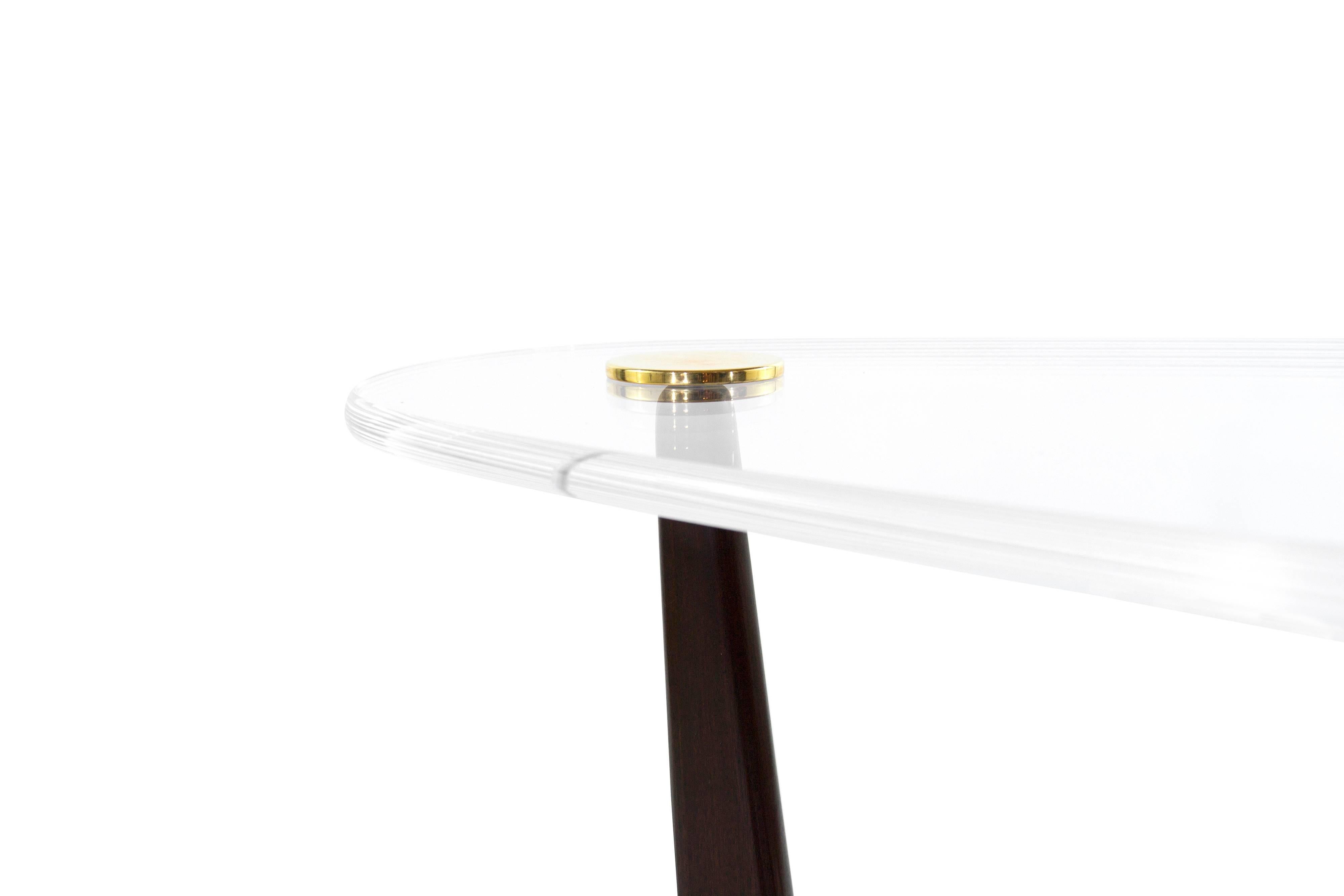 Lucite Top Opalo Console Table 4
