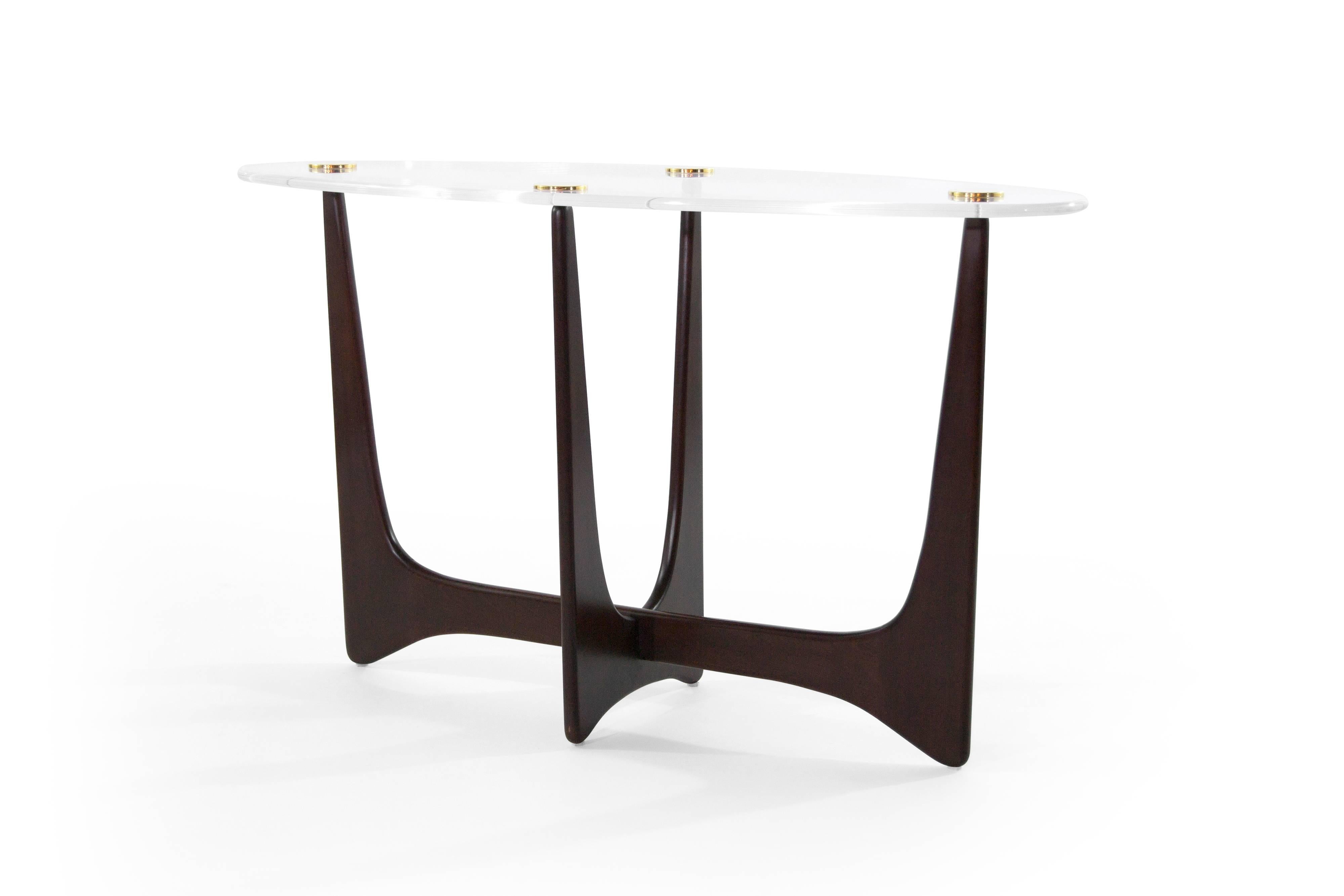Mid-Century Modern Lucite Top Opalo Console Table