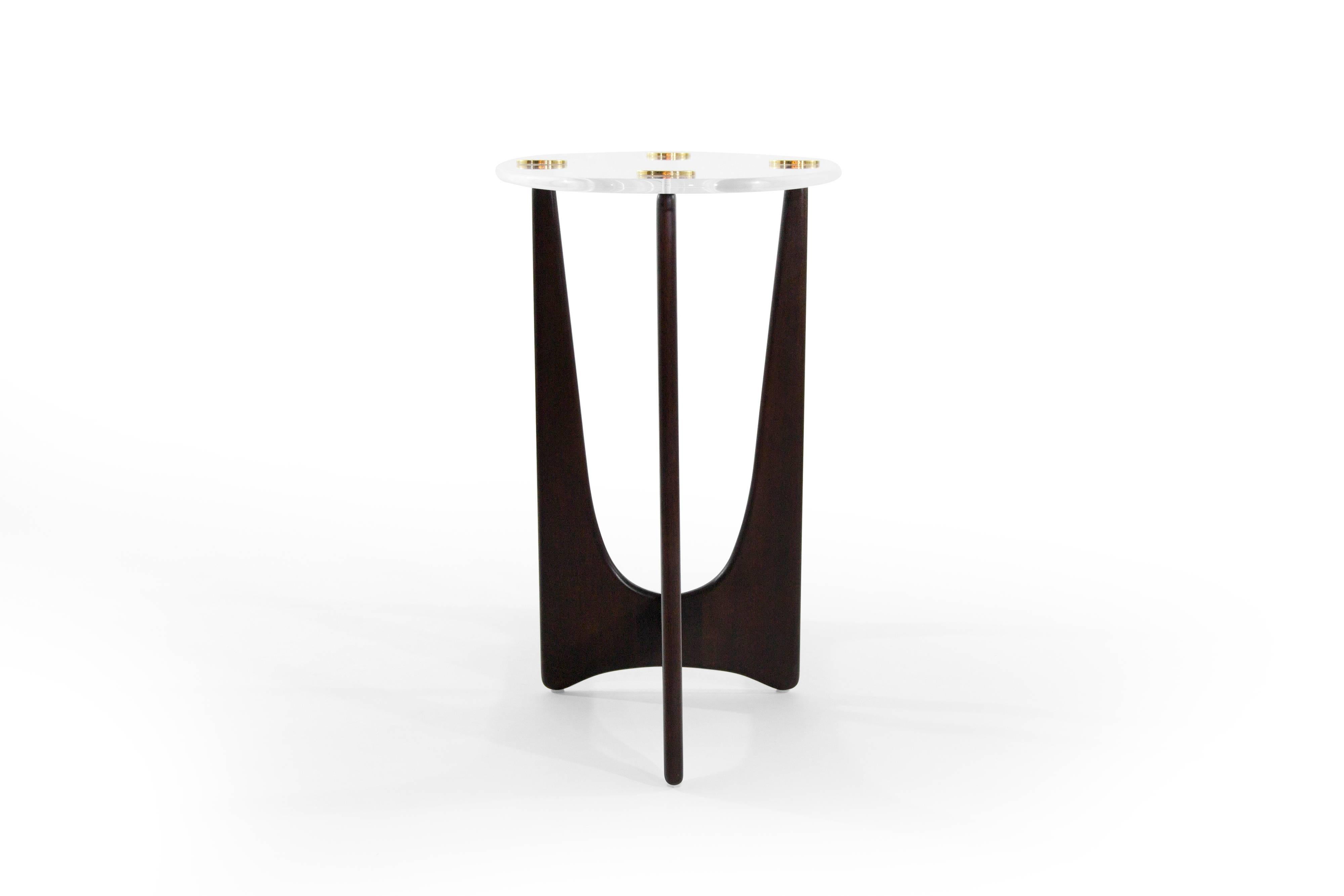 American Lucite Top Opalo Console Table