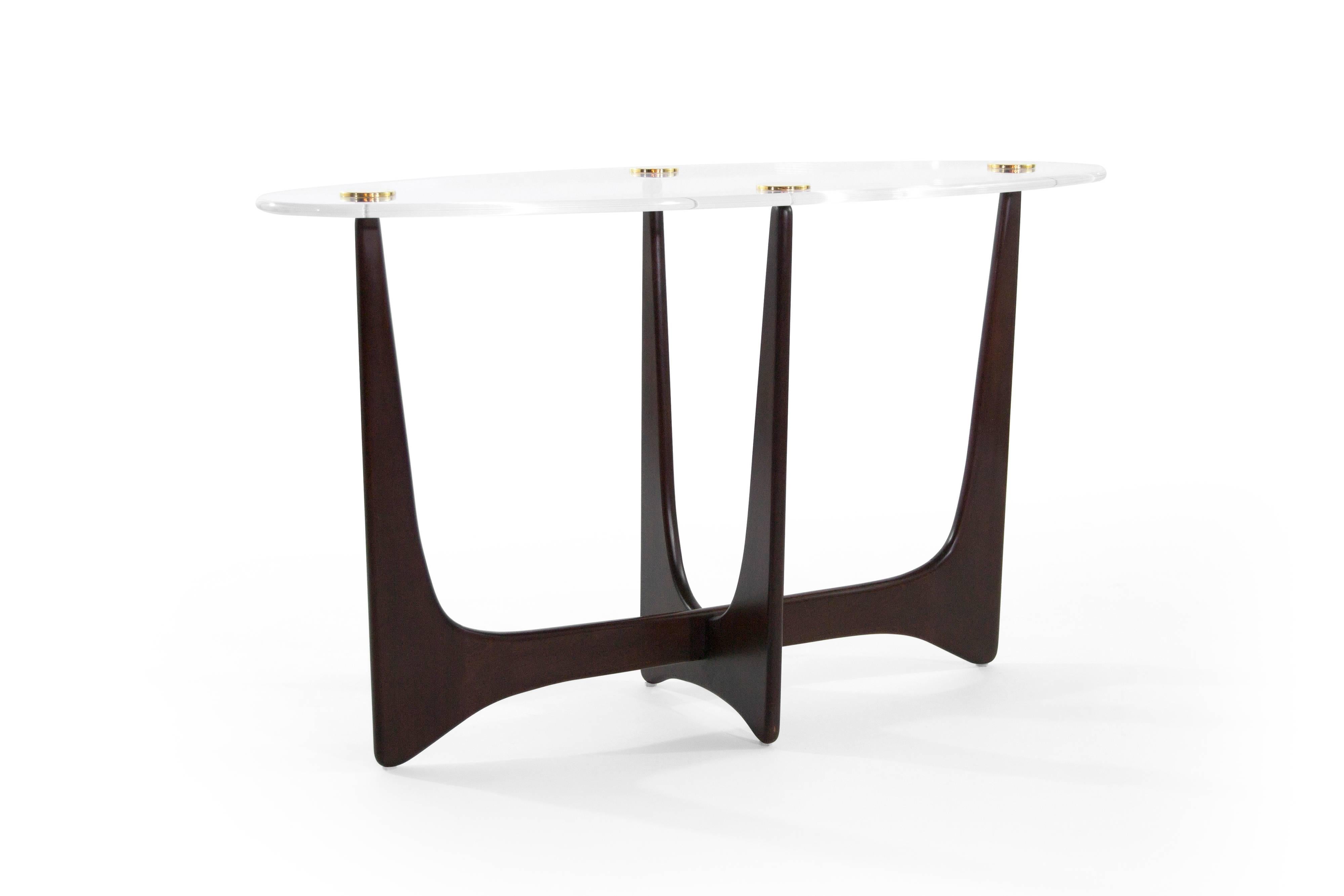 Lucite Top Opalo Console Table In Excellent Condition In Westport, CT