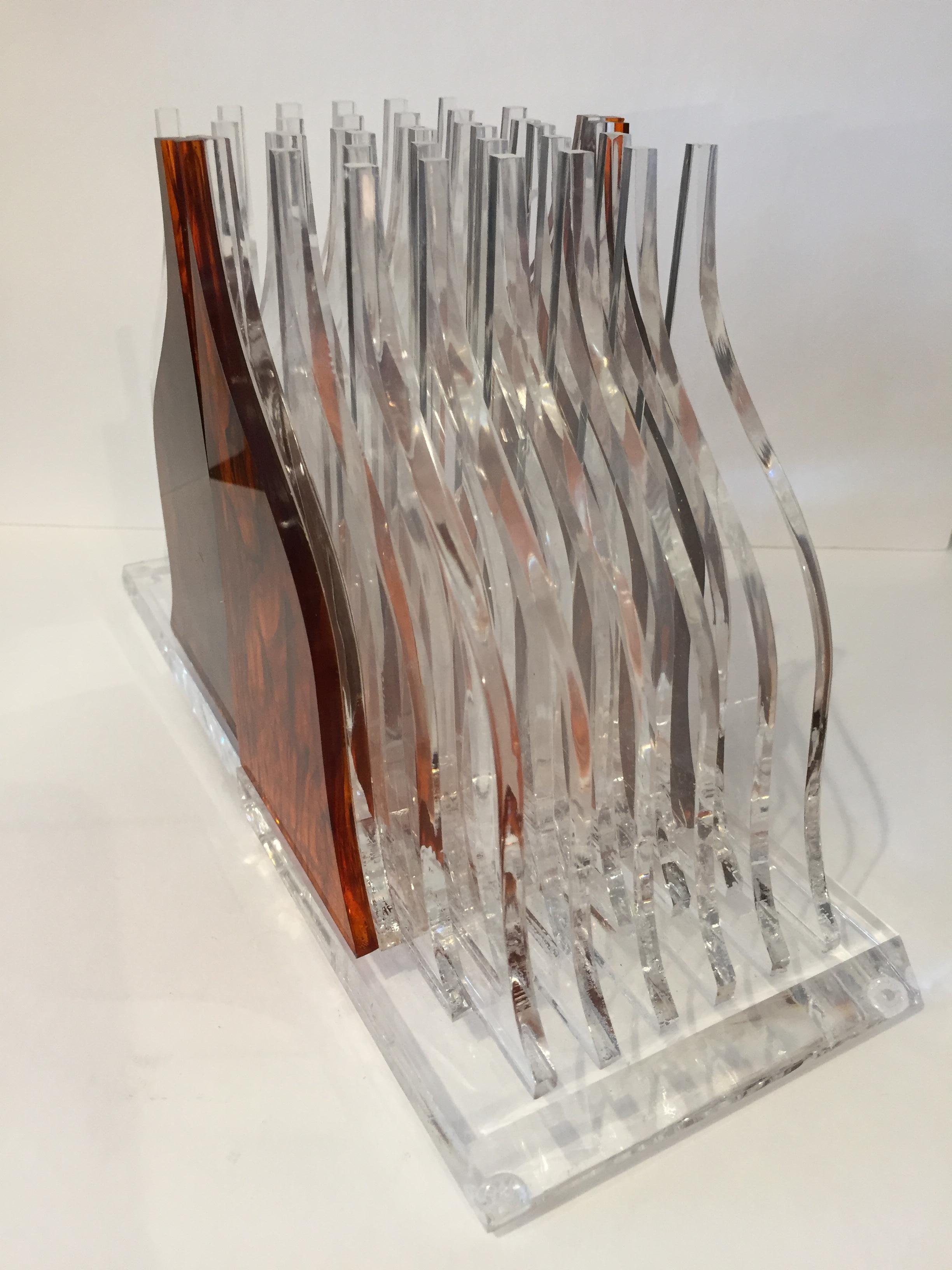 Lucite Tortoise Celluloid Streamline Book Ends For Sale 1