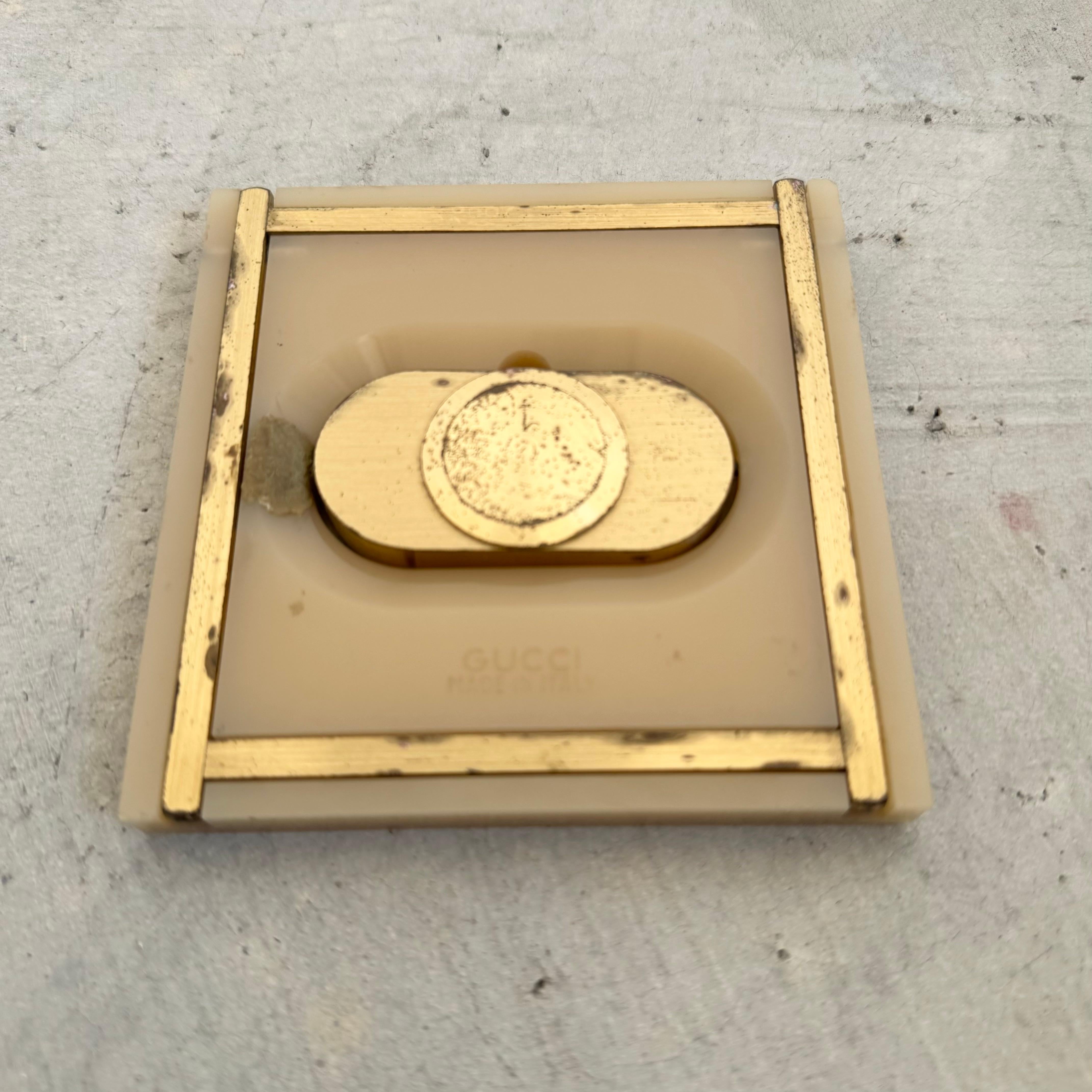 Lucite Travel Desk Clock by Gucci, 1960s Italy 5