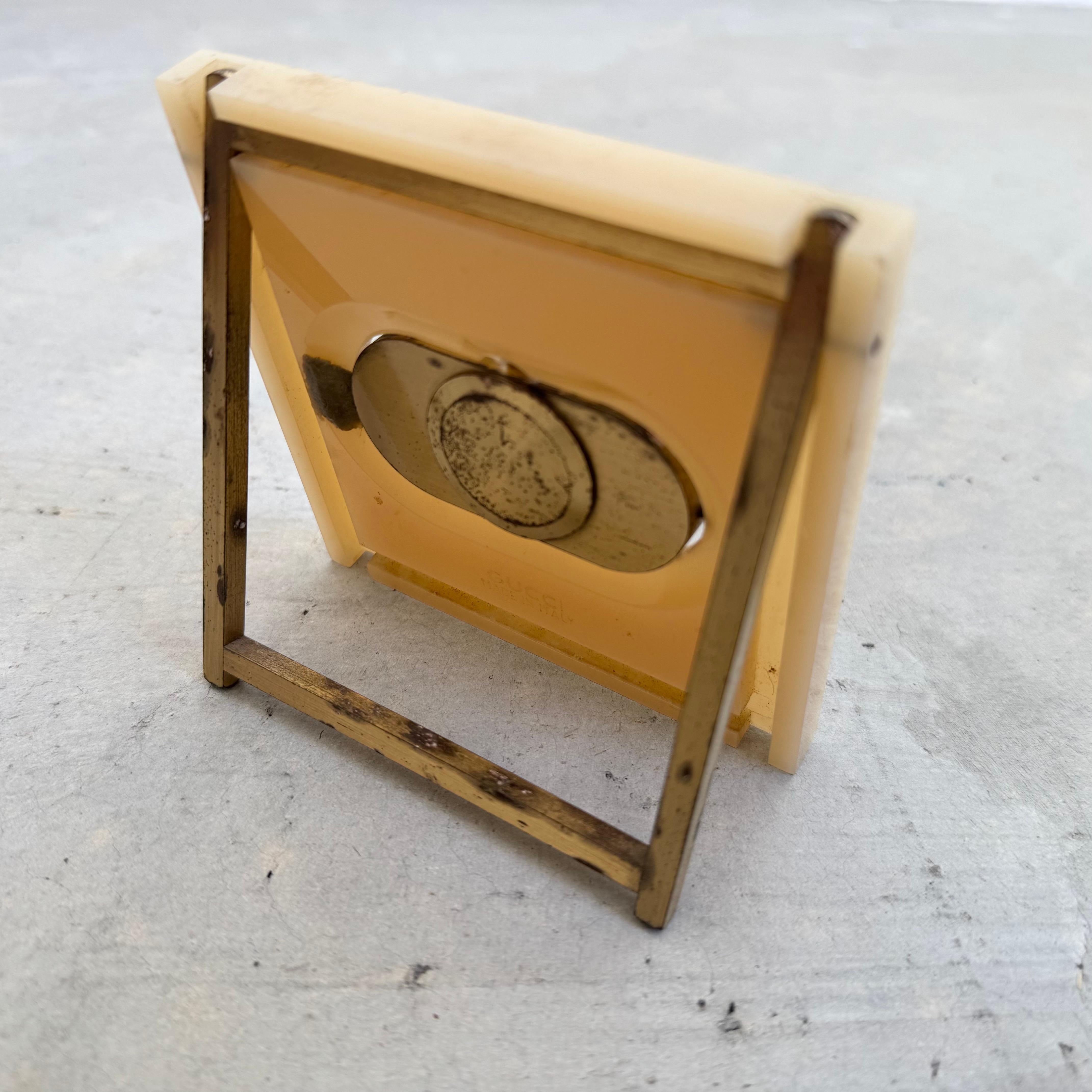 Lucite Travel Desk Clock by Gucci, 1960s Italy 3