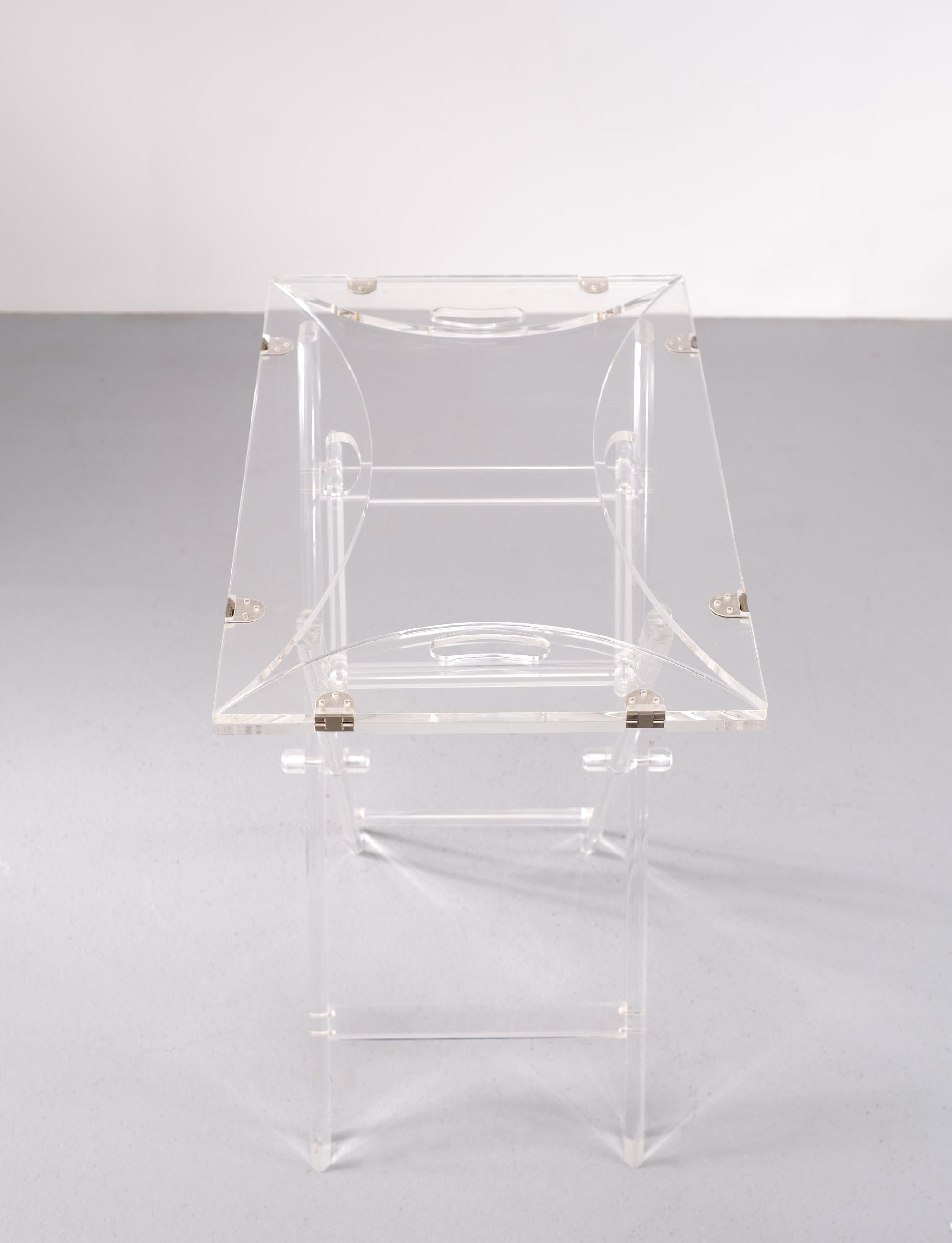 Lucite Tray Table, France, 1970s  For Sale 1