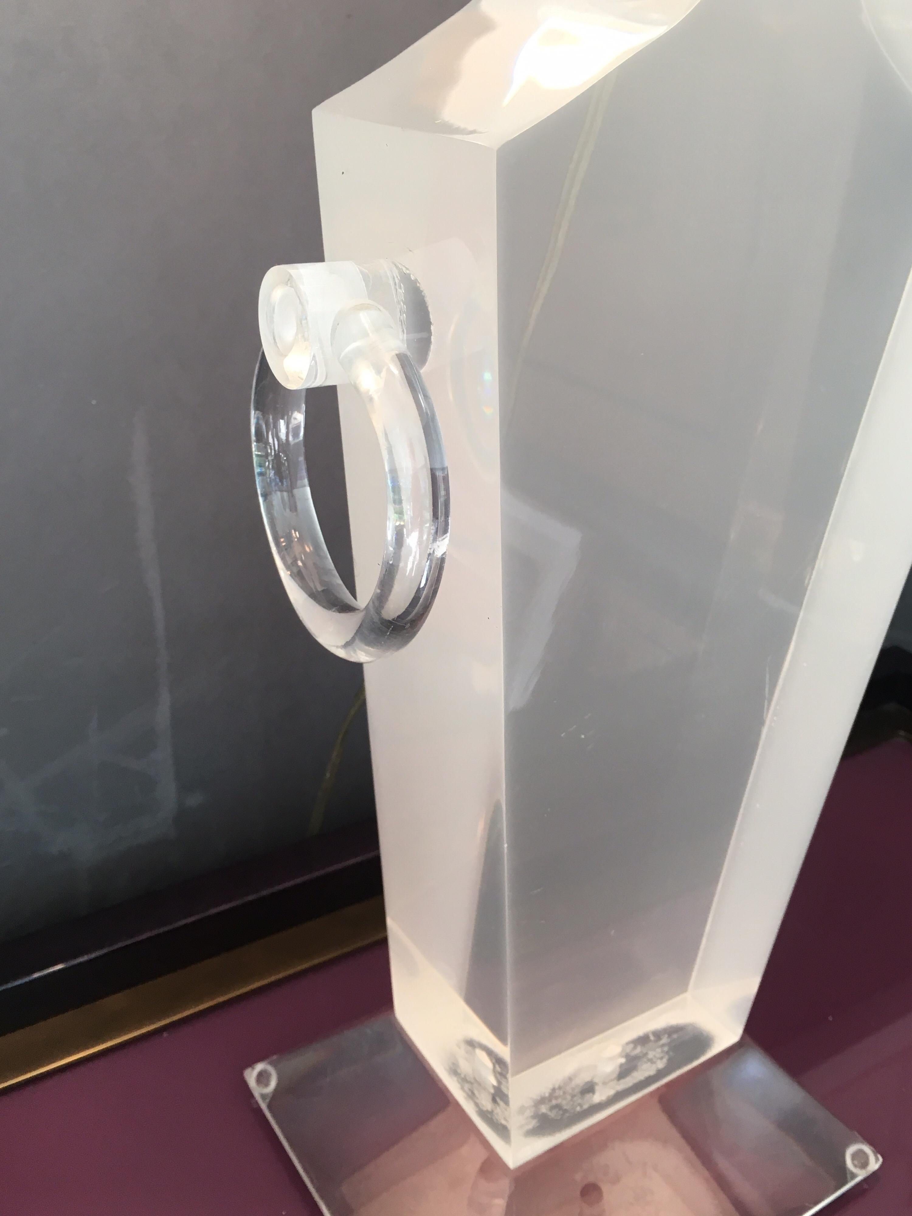 Lucite Urn Shaped Lamp  For Sale 1