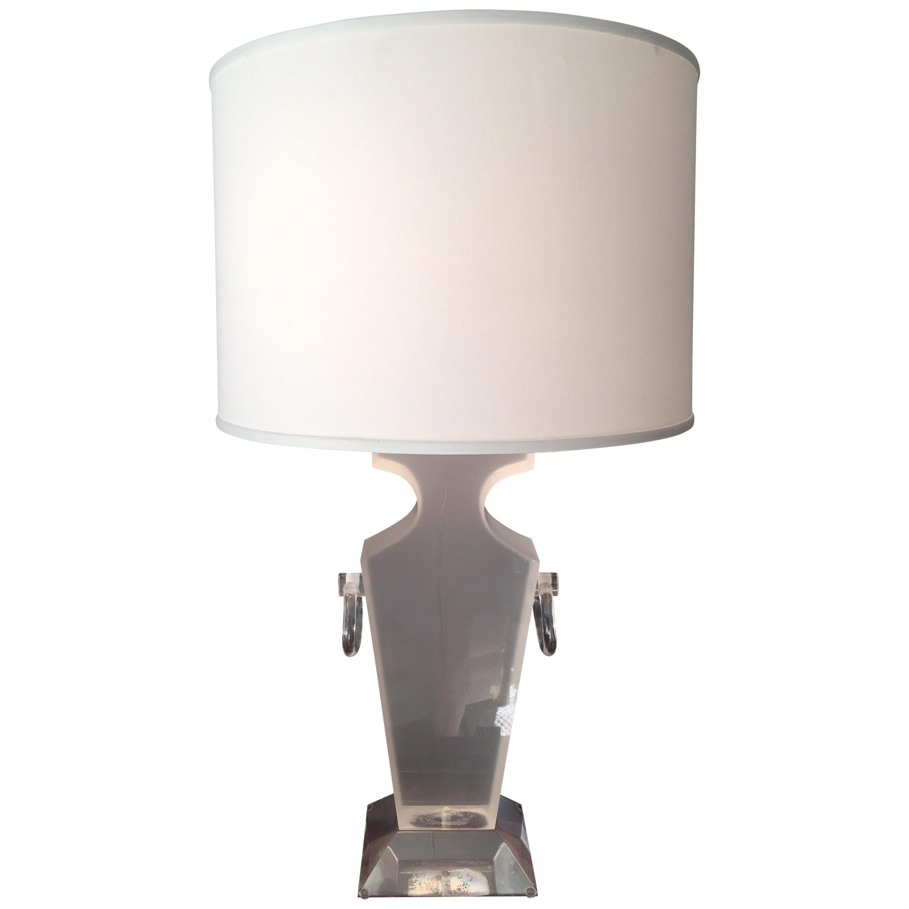 Lucite Urn Shaped Lamp