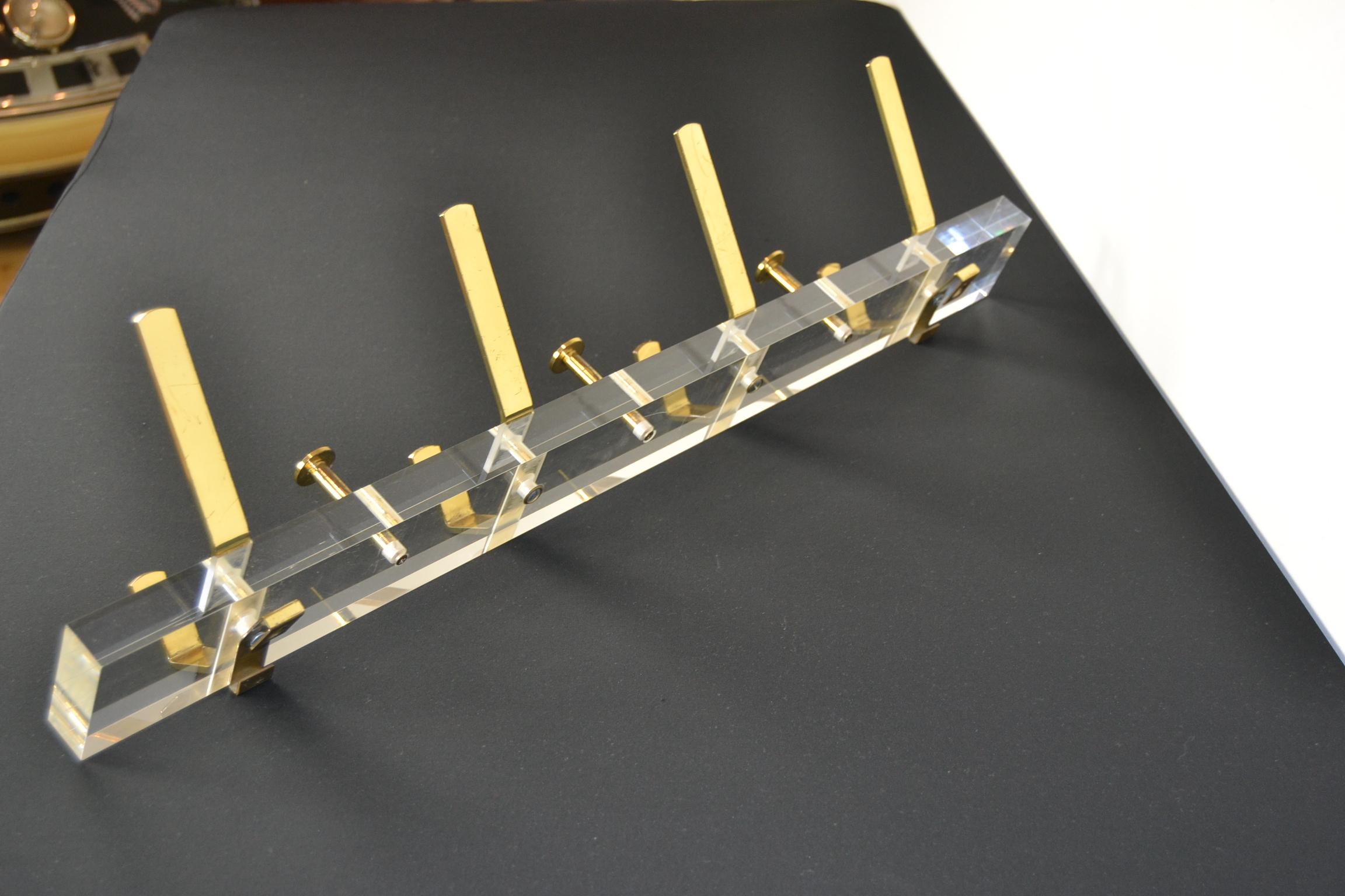 Lucite Wall Coat Rack, 1970s, Italy For Sale 9