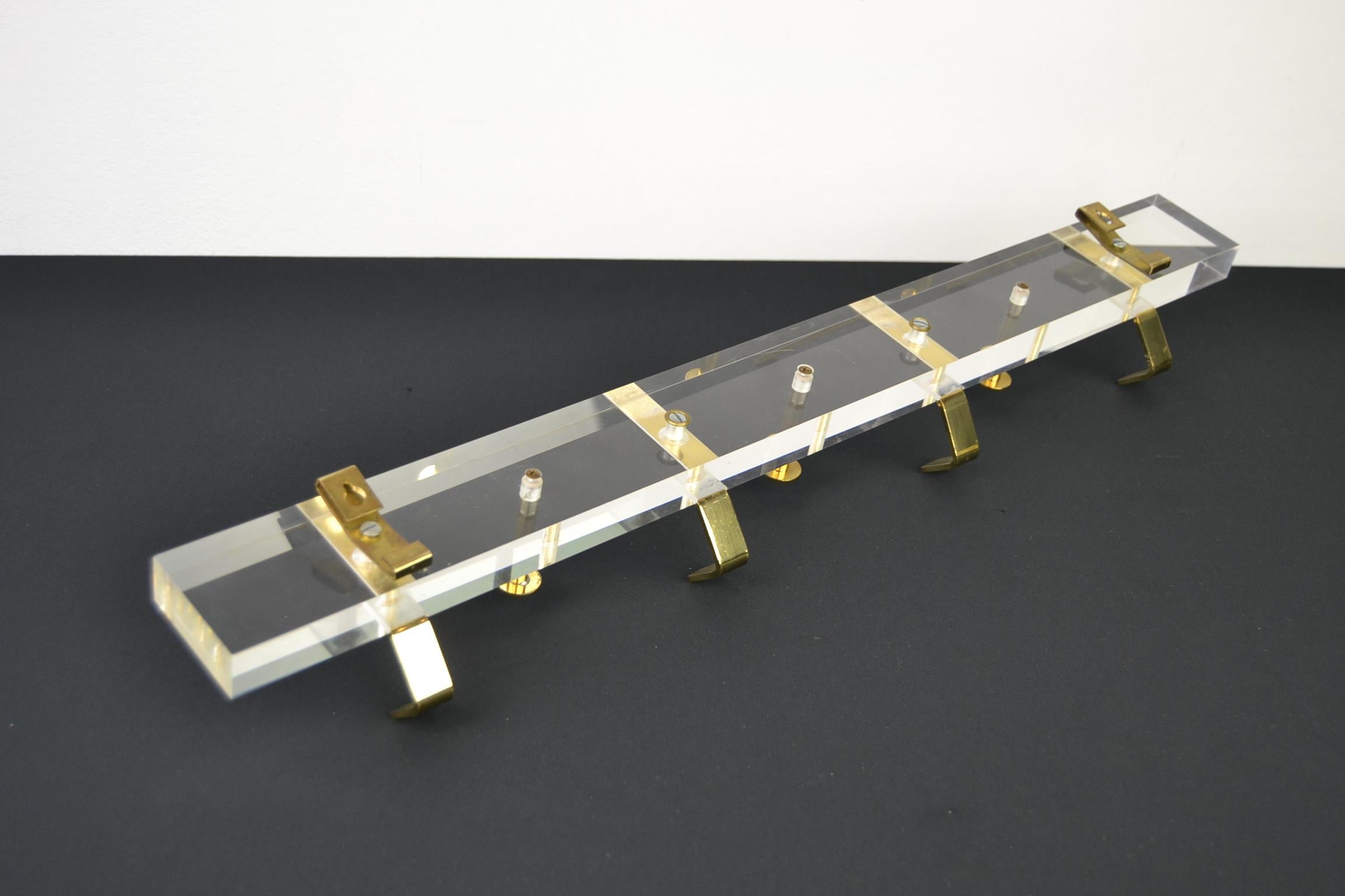 Lucite Wall Coat Rack, 1970s, Italy For Sale 10