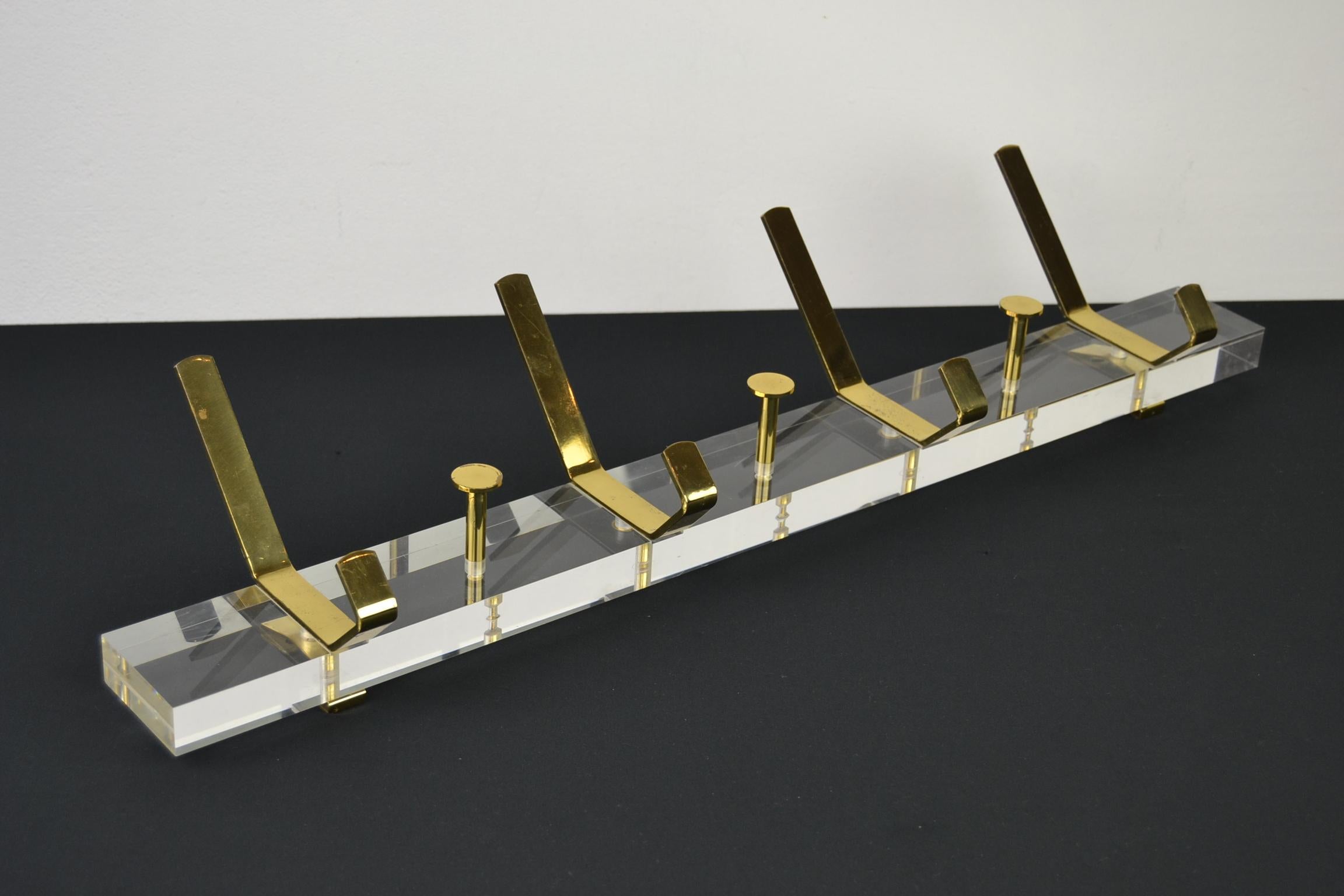 Lucite Wall Coat Rack, 1970s, Italy For Sale 12