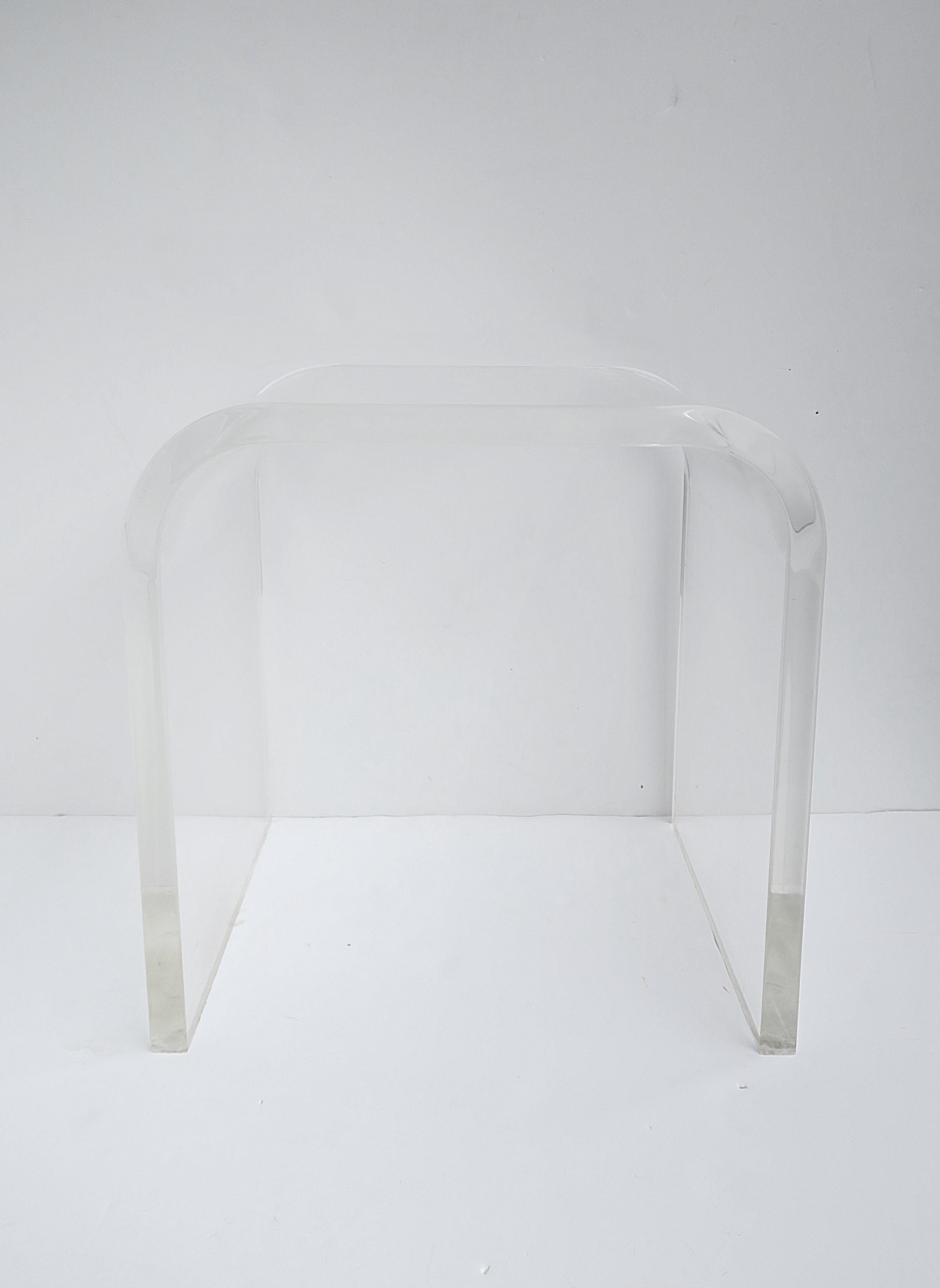 Lucite Waterfall Table Stool Bench For Sale 5
