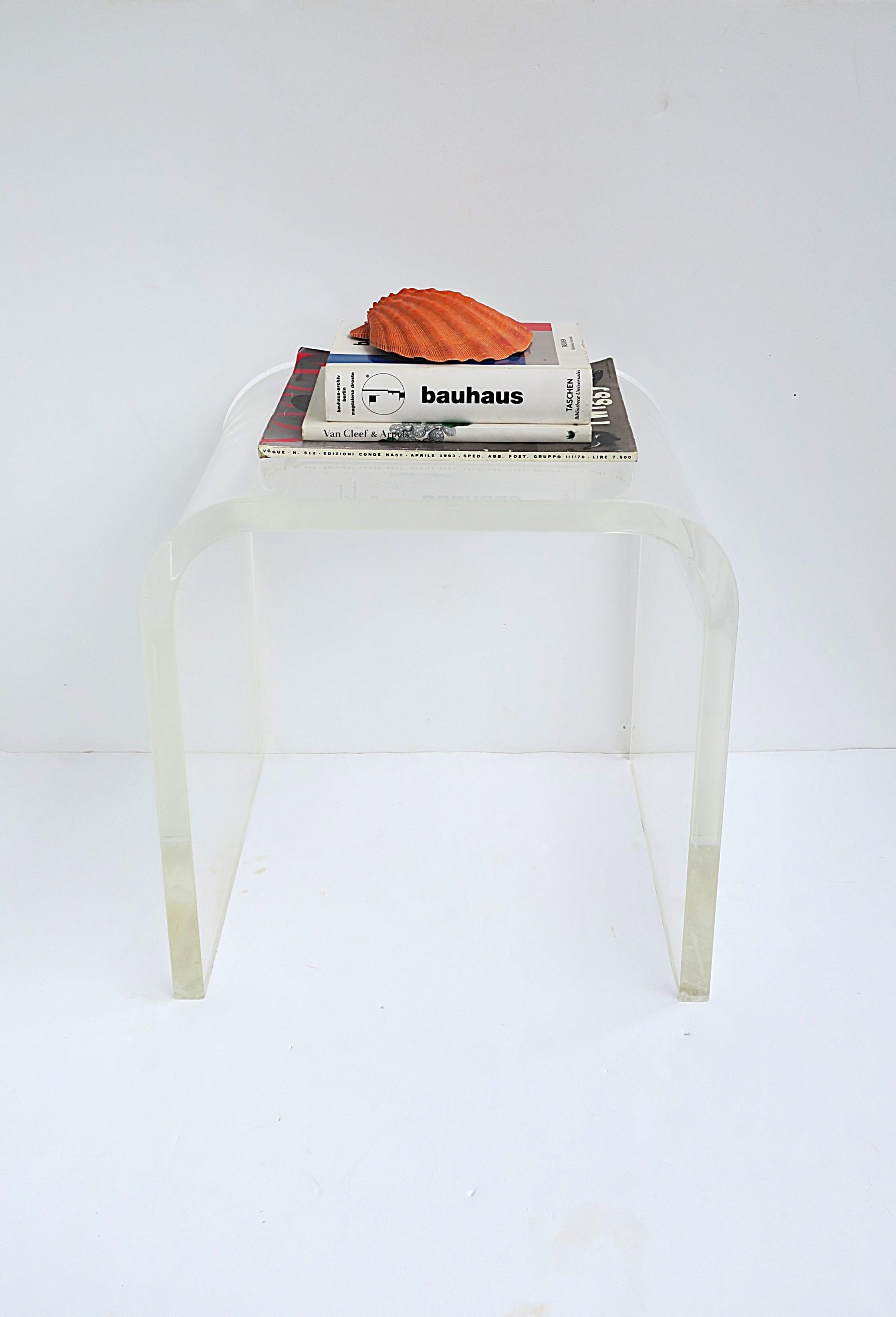 Lucite Waterfall Table Stool Bench For Sale 1