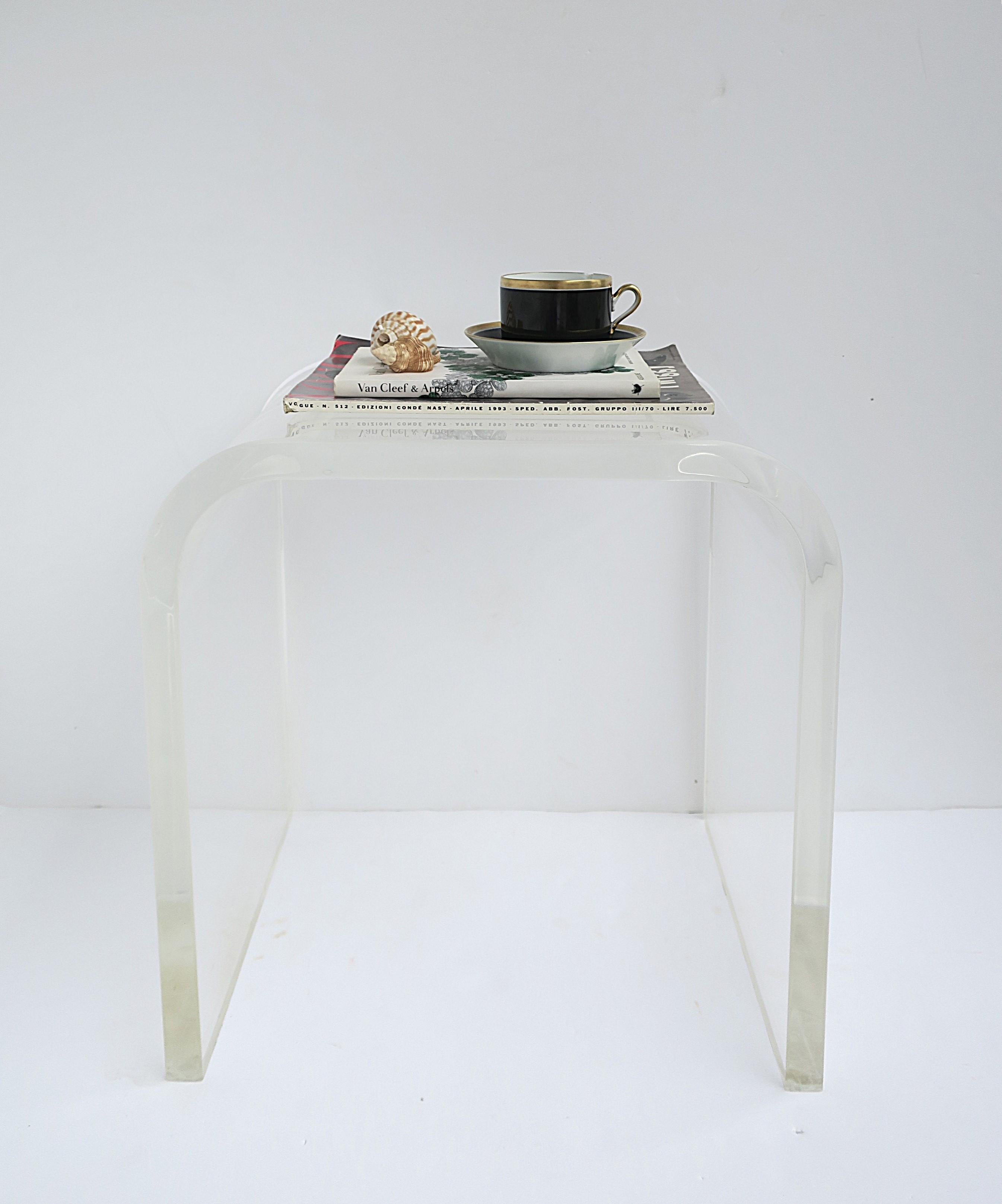Lucite Waterfall Table Stool Bench For Sale 4