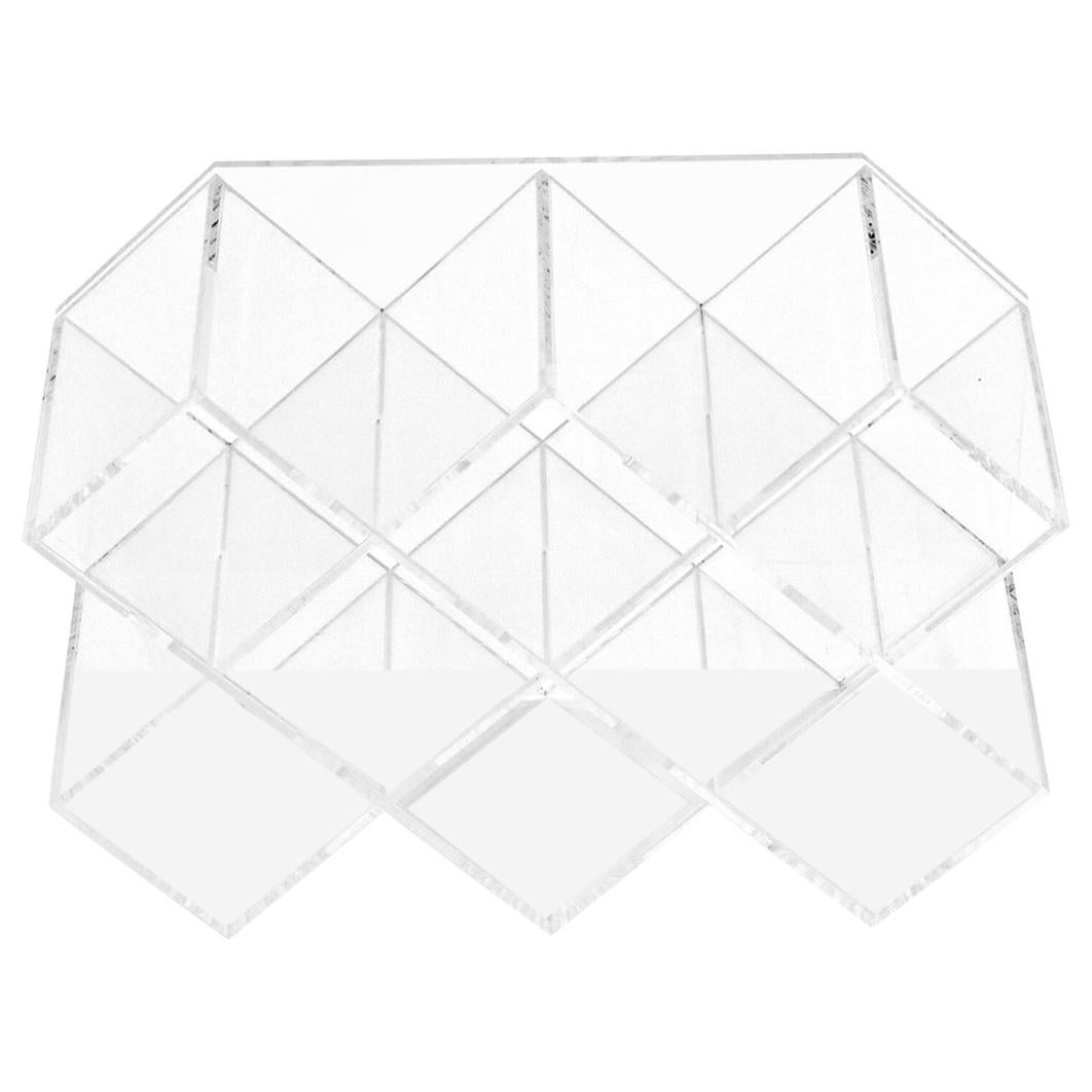 Lucite Wine Rack, Holds Eight Bottles For Sale at 1stDibs
