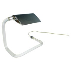Lucite with Chrome Desk Lamp Peter Hamburger Design for Kovacs Lighting