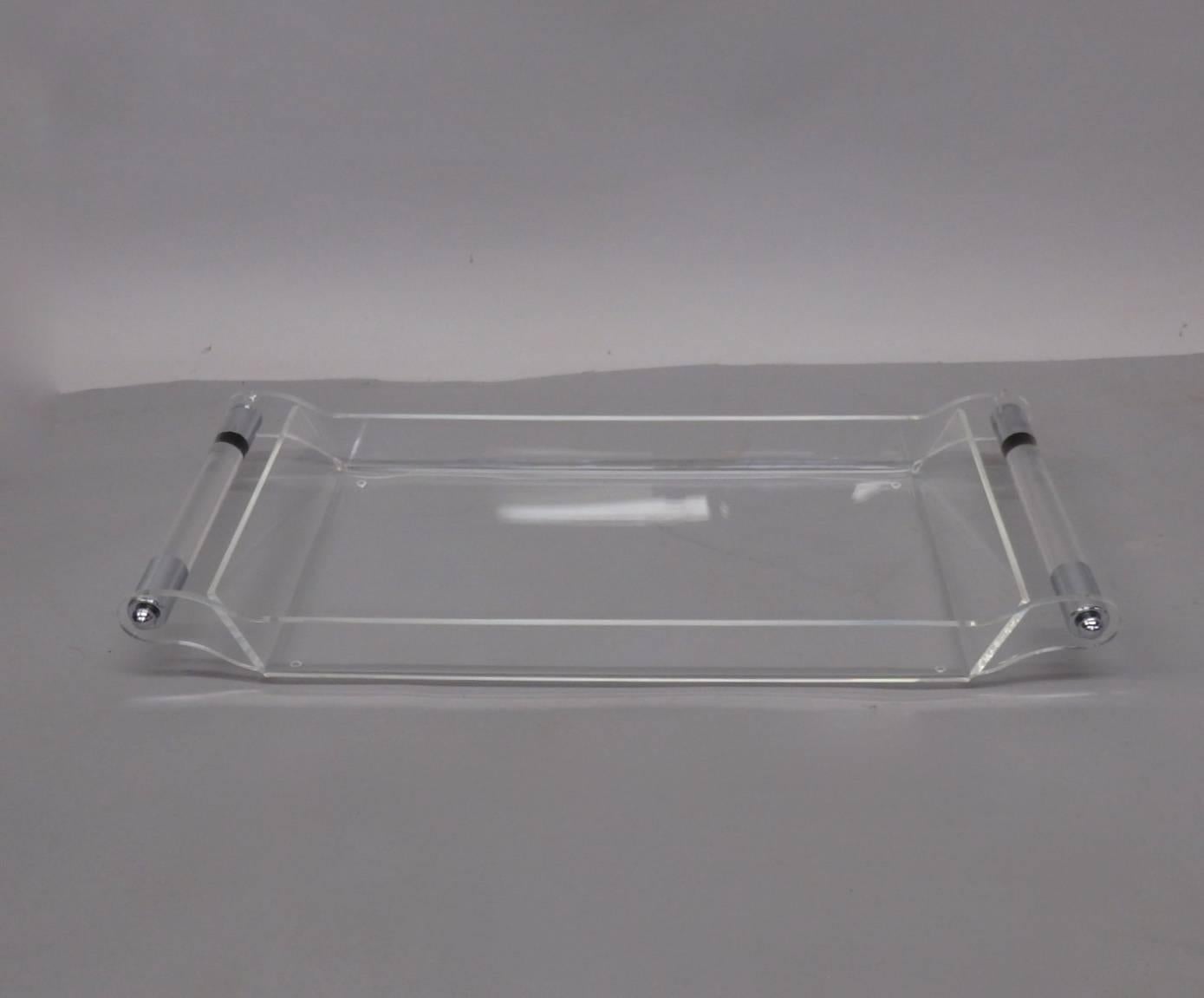 American Lucite with Chrome Serving Tray