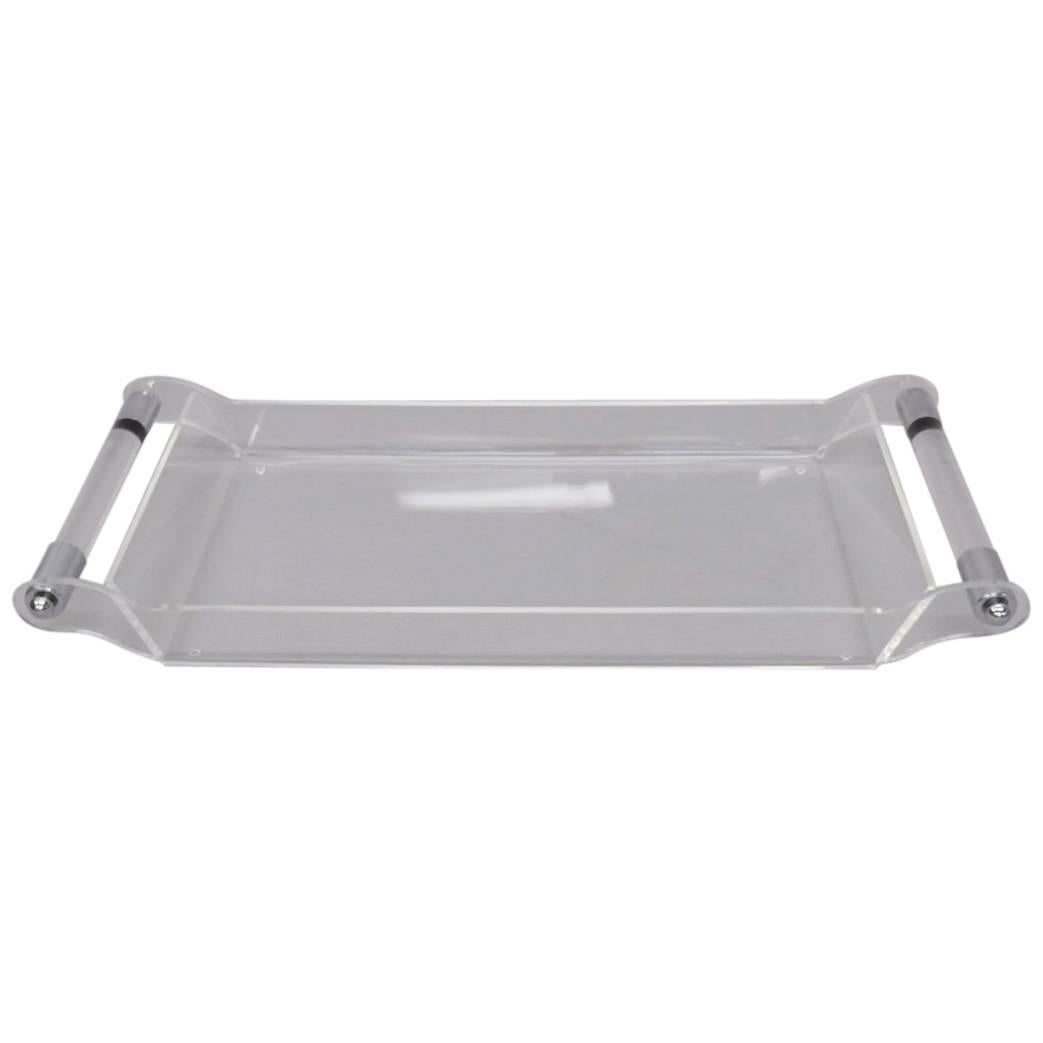 Lucite with Chrome Serving Tray
