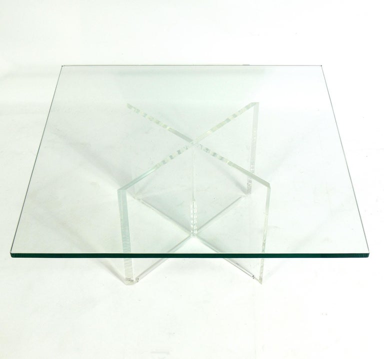 Lucite XBase Coffee Table For Sale at 1stDibs