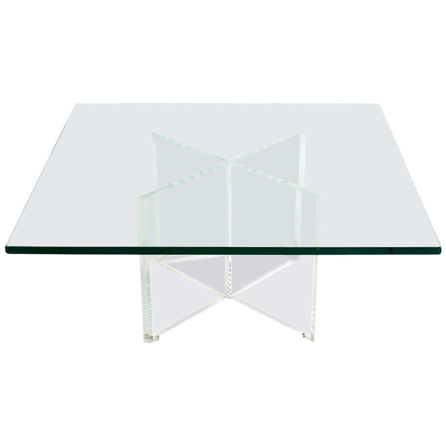Lucite X-Base Coffee Table