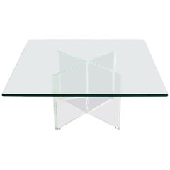 Lucite X-Base Coffee Table
