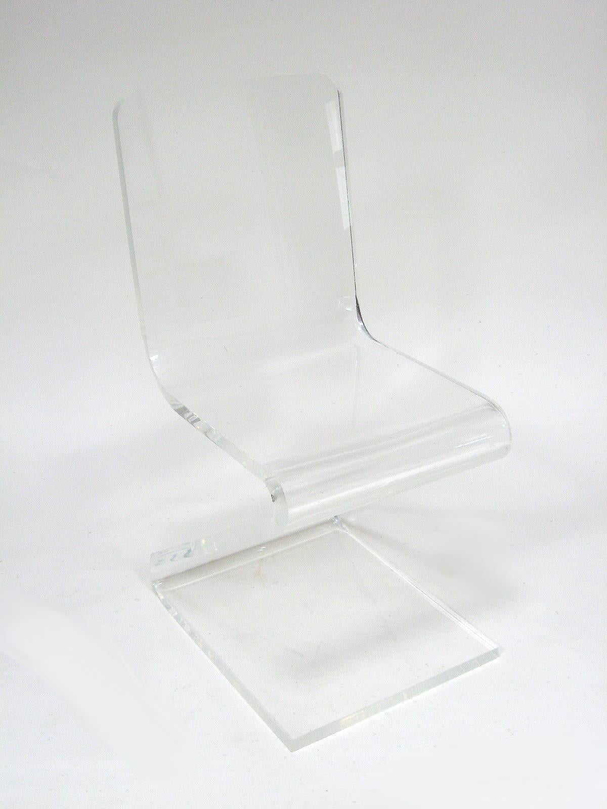 Hollywood Regency Lucite Z Chair For Sale