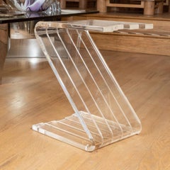 Lucite Z form side table