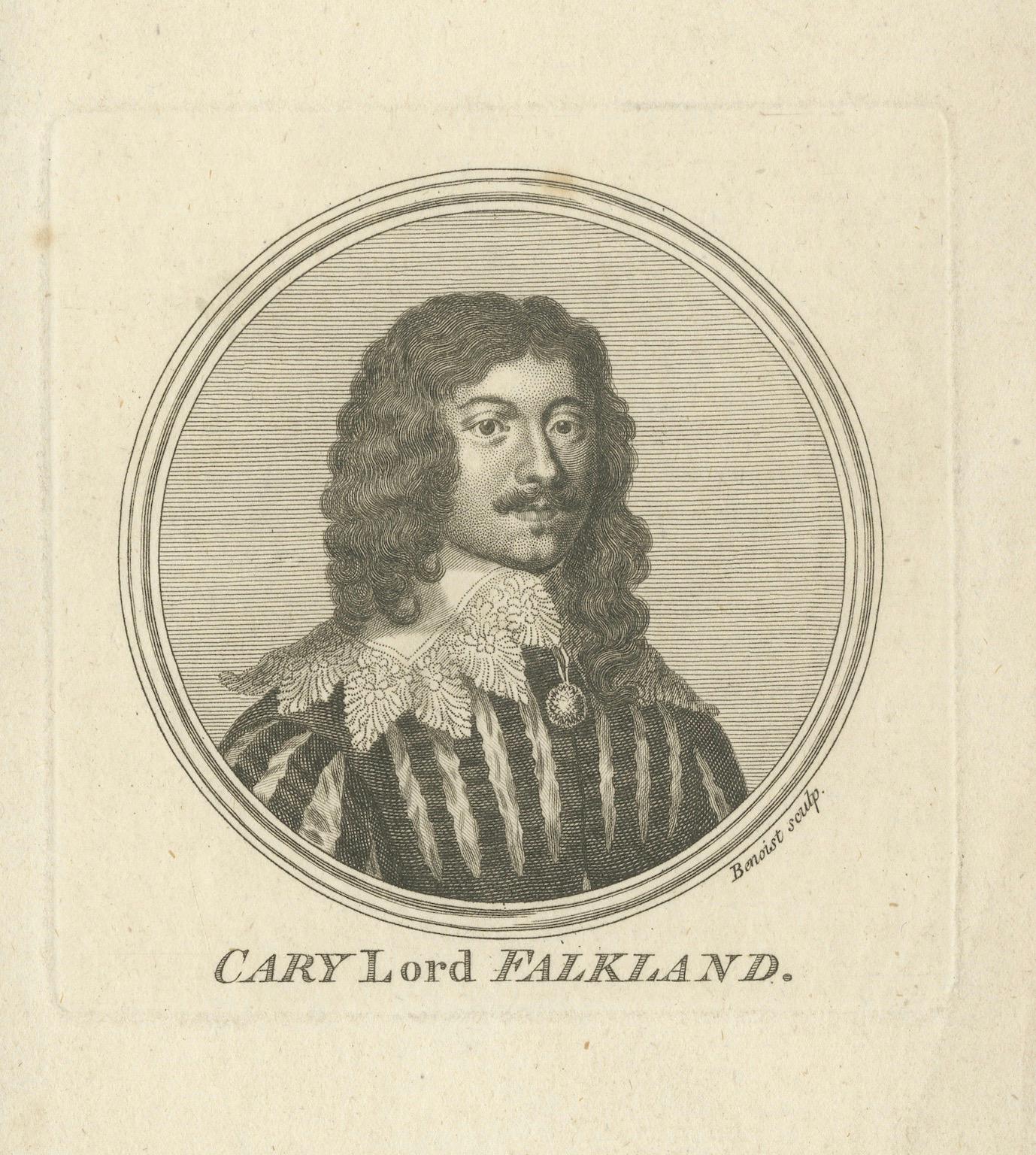 Lucius Cary Lord Falkland - Portrait Engraving after Van Dyck, c.1750
