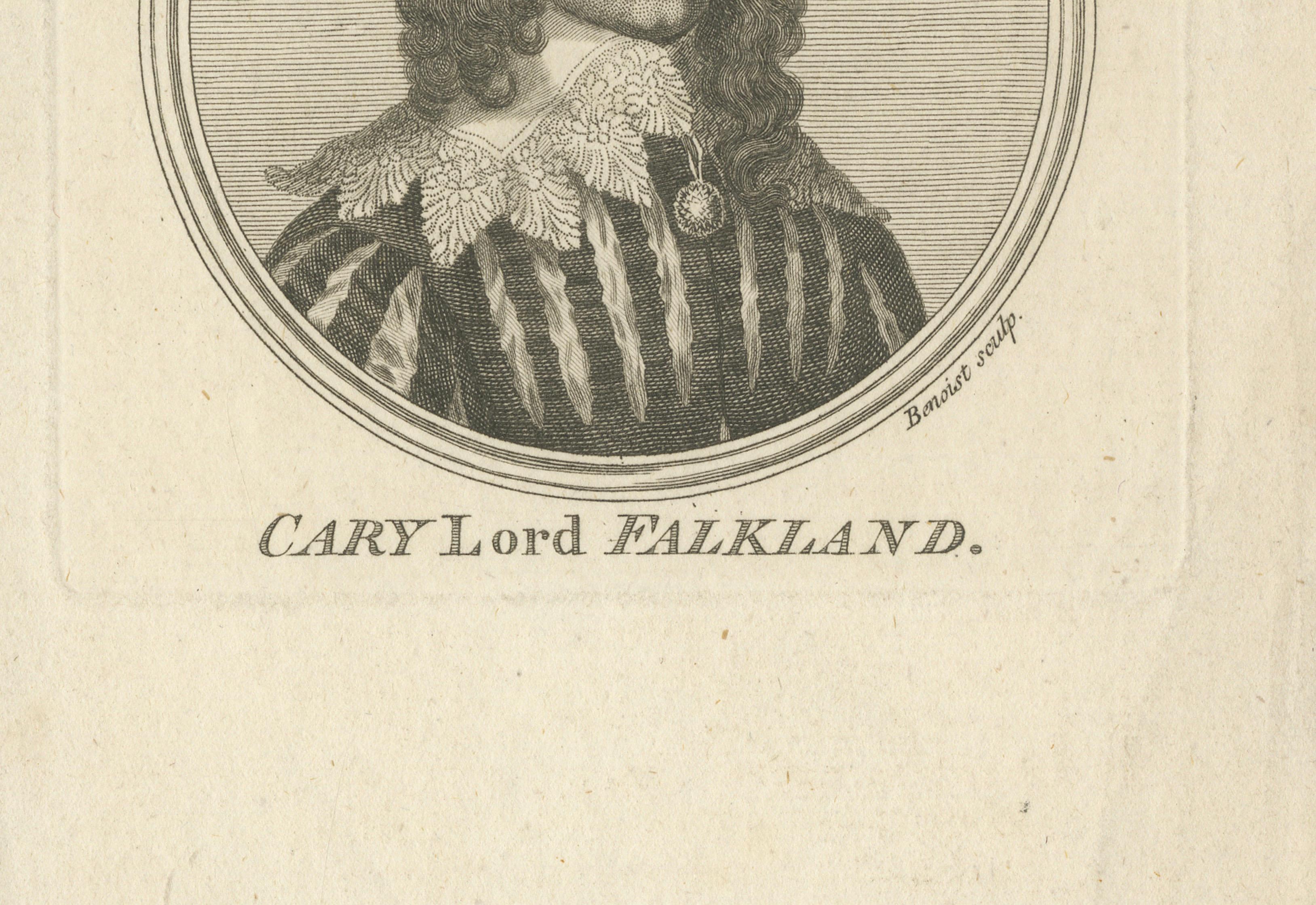Lucius Cary Lord Falkland - Portrait Engraving after Van Dyck, c.1750
