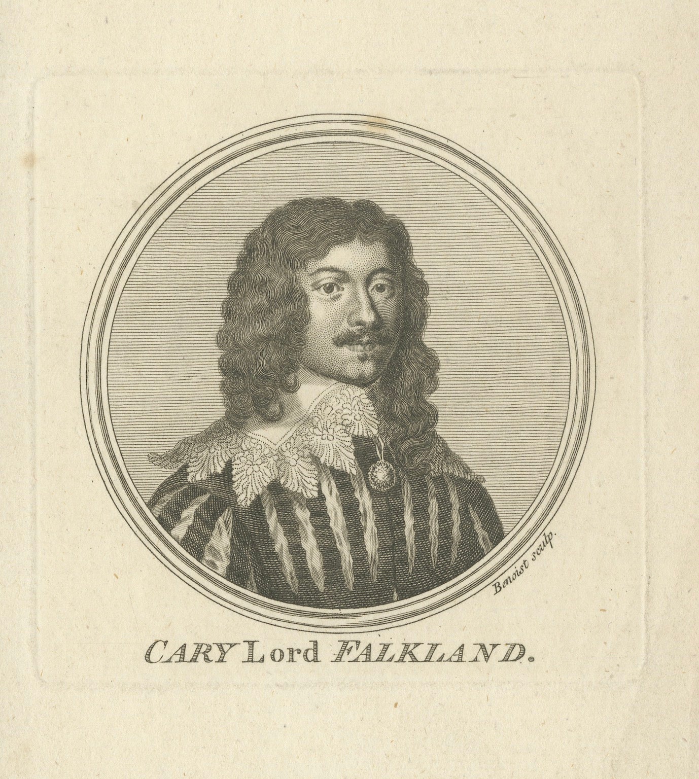 Lucius Cary Lord Falkland - Portrait Engraving after Van Dyck, c.1750