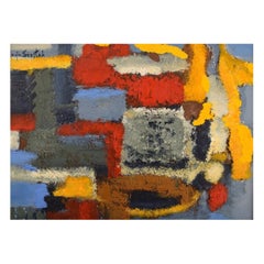 Lucja Szostak Poland, Oil on Board, Abstract Composition, 1980's