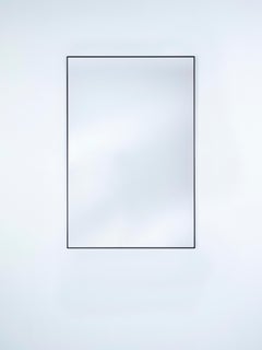 Lucka Clear Black Small Rectangle Mirror, Black Metal Frame by Deknudt Mirrors