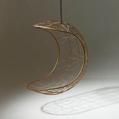 Lucky Bean Hanging Swing Chair Steel Modern 21st Century in/Outdoor Gold