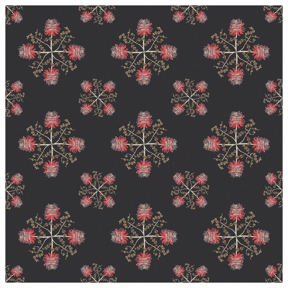 Papier peint Lucky Bean Geometric Botanical en ardoise