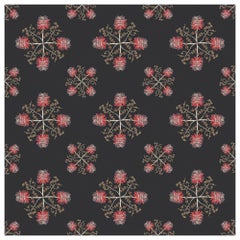 Lucky Bean Wallpaper Geometric Botanical in Slate